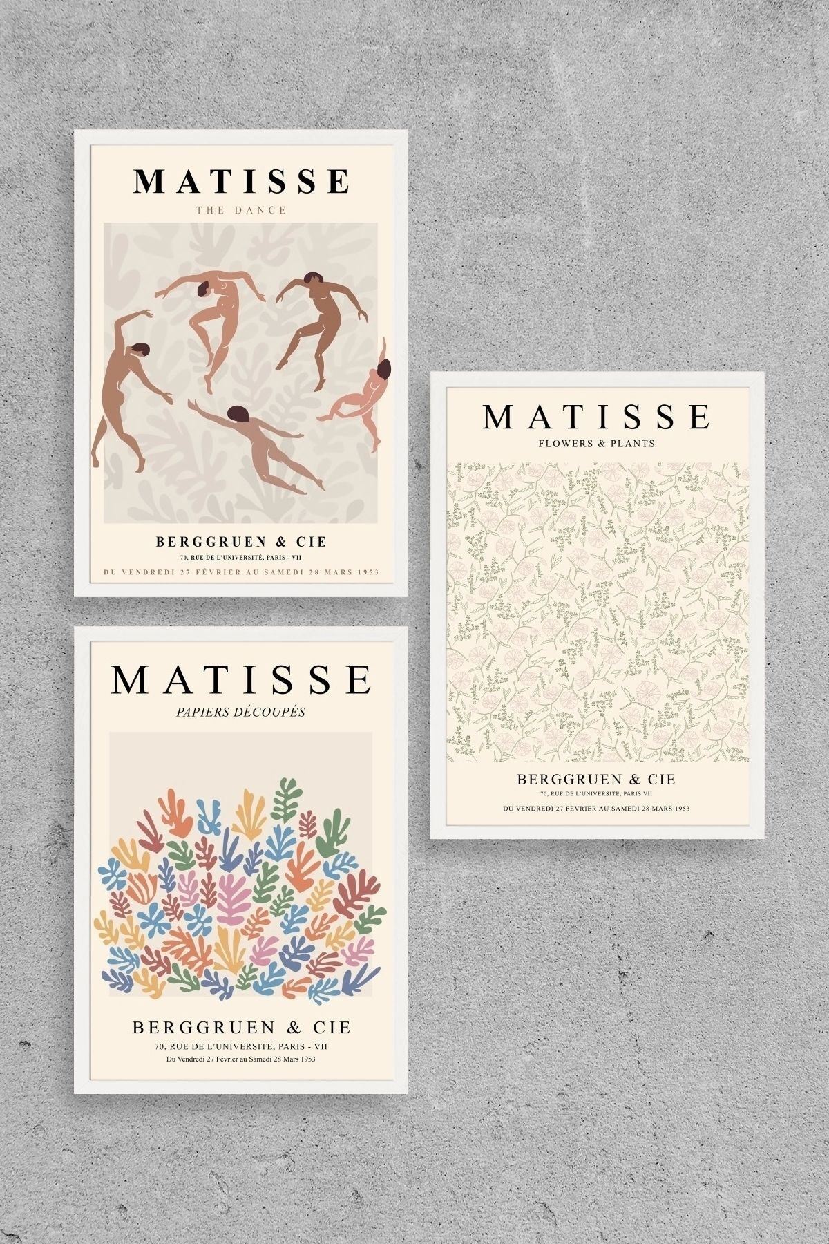 Matisse Üçlü Ahşap Çerçeveli Tablo 23 x 30