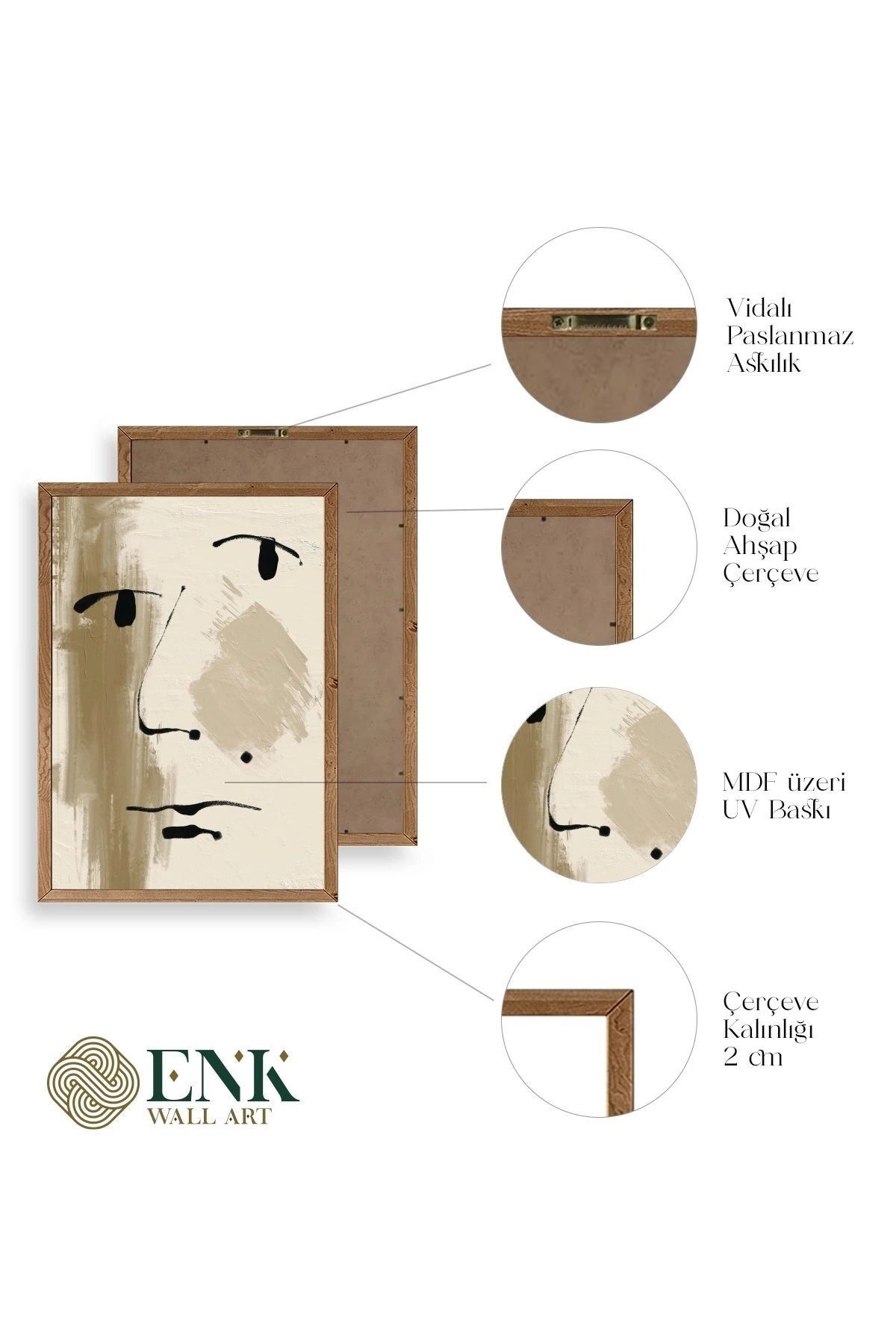 Modern Üçlü Ahşap Çerçeveli Tablo 23 x 30