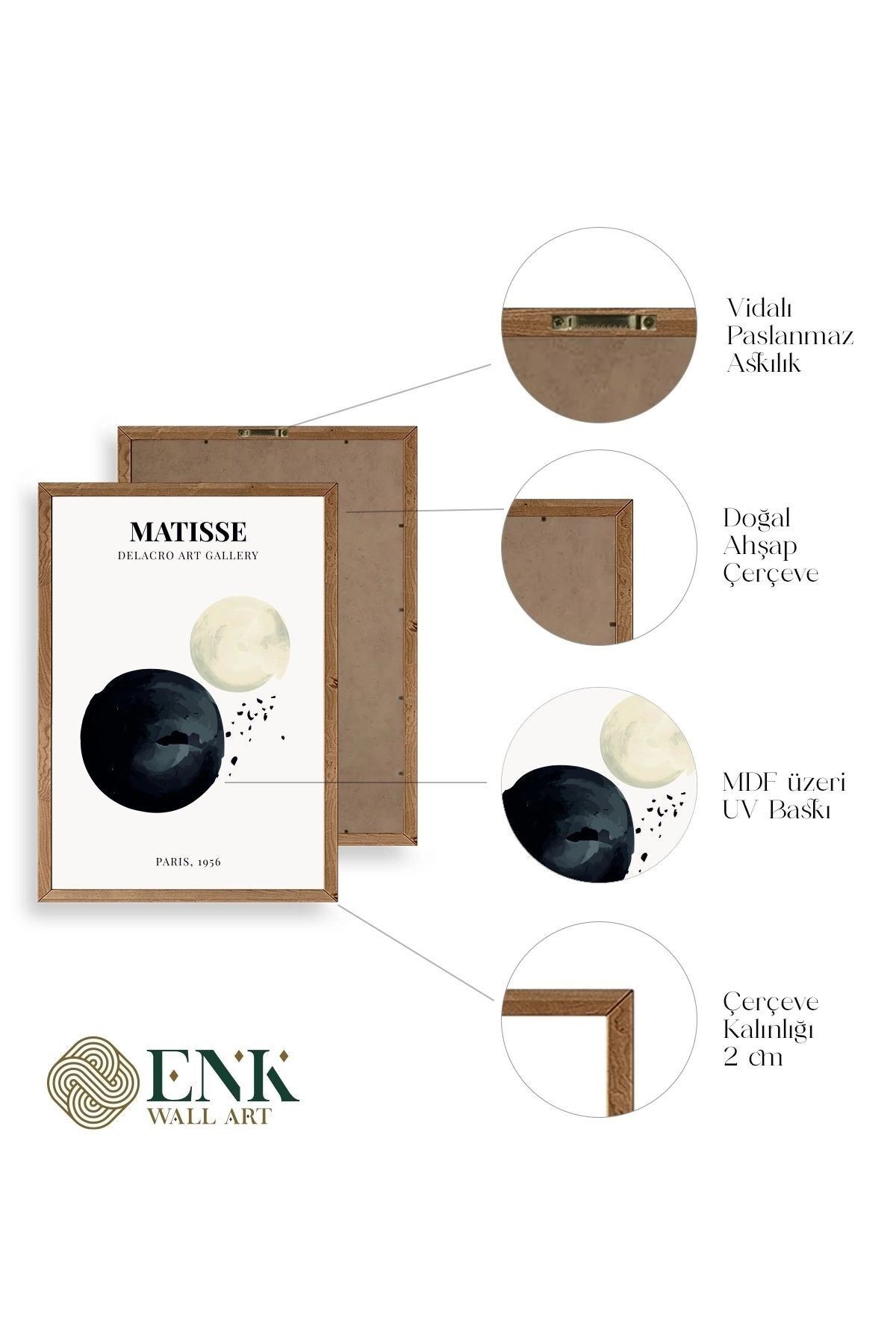 Matisse Üçlü Ahşap Çerçeveli Tablo 40 x 60