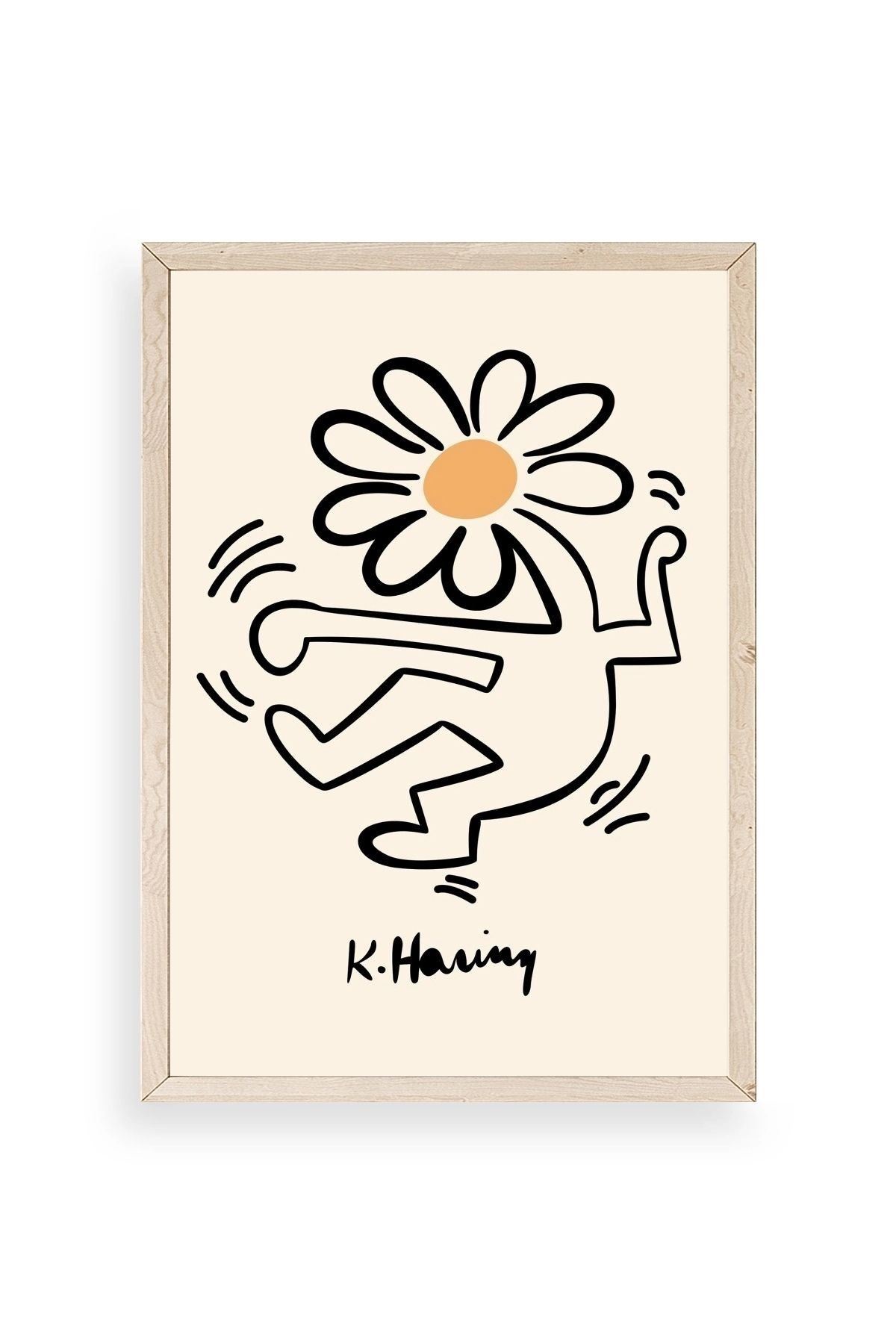 Keith Haring Ahşap Çerçeveli Tablo 50 x 70