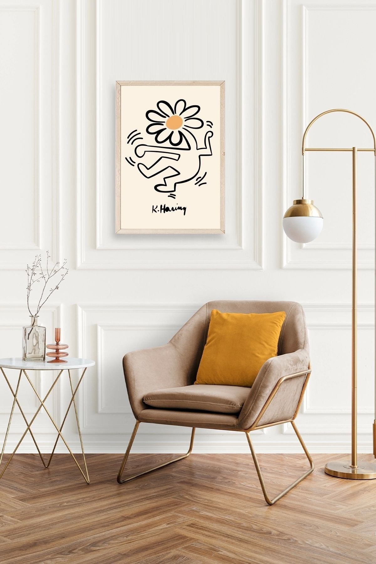 Keith Haring Ahşap Çerçeveli Tablo 50 x 70