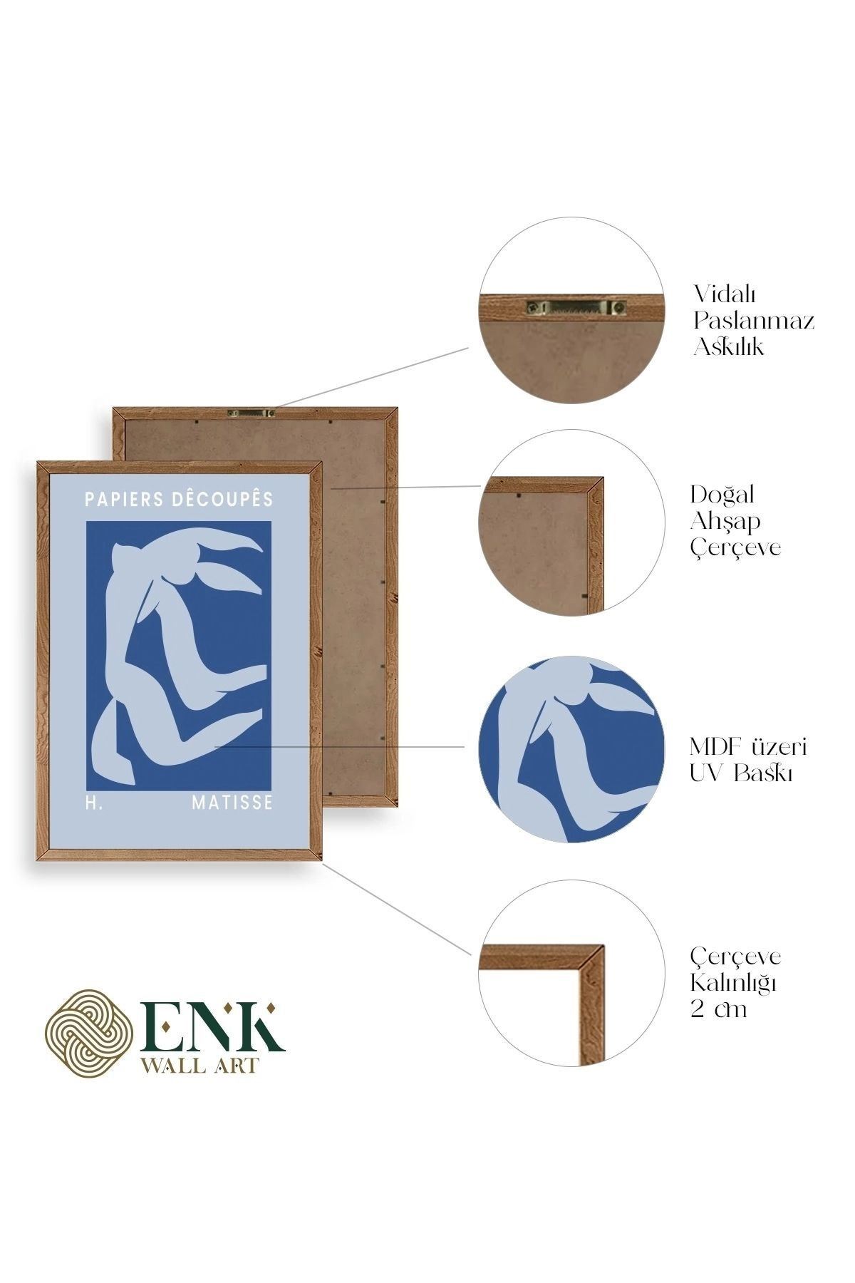 Henri Matisse Ahşap Çerçeveli Tablo 23 x 30