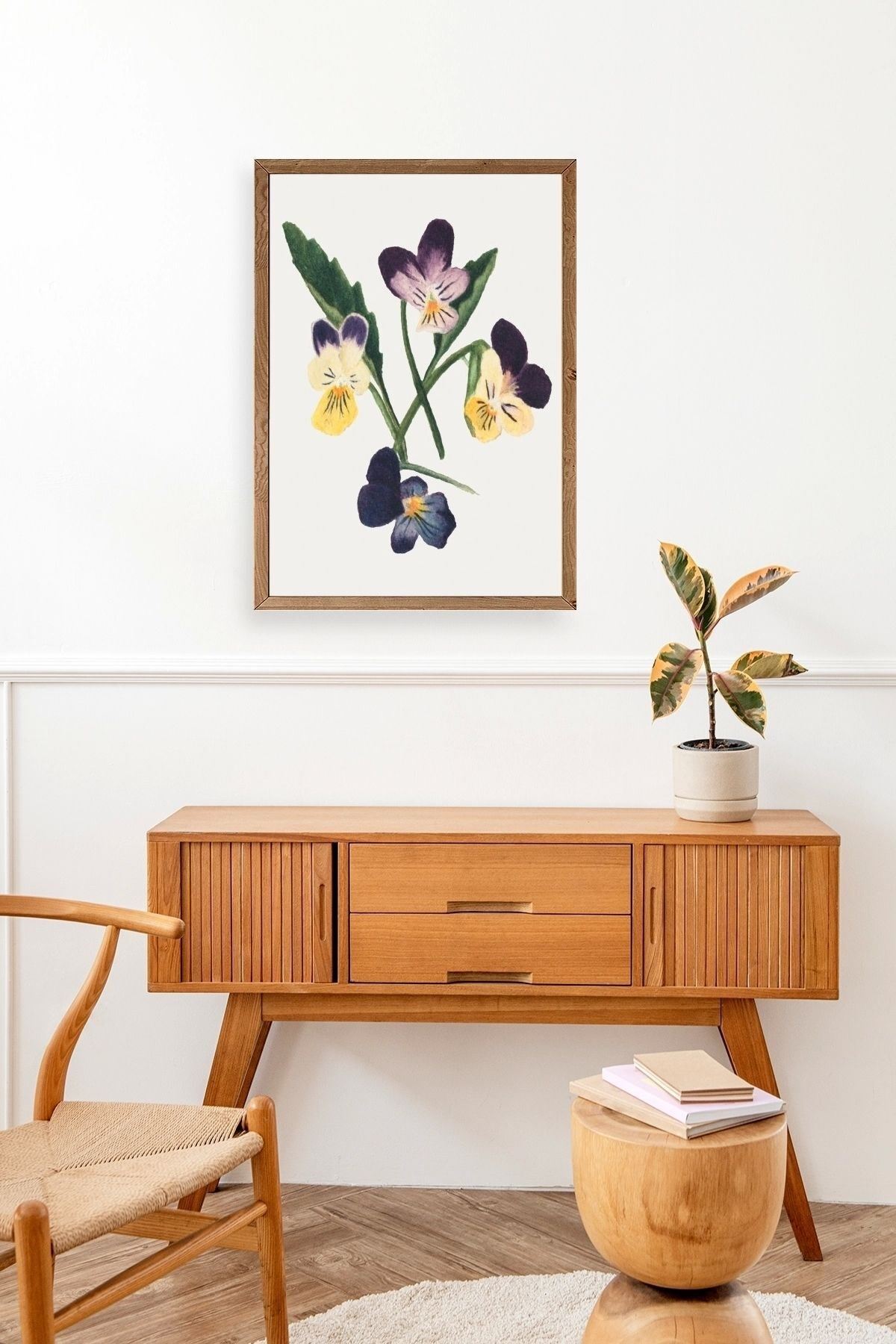 Çiçekler Ahşap Çerçeveli Tablo 23 x 30