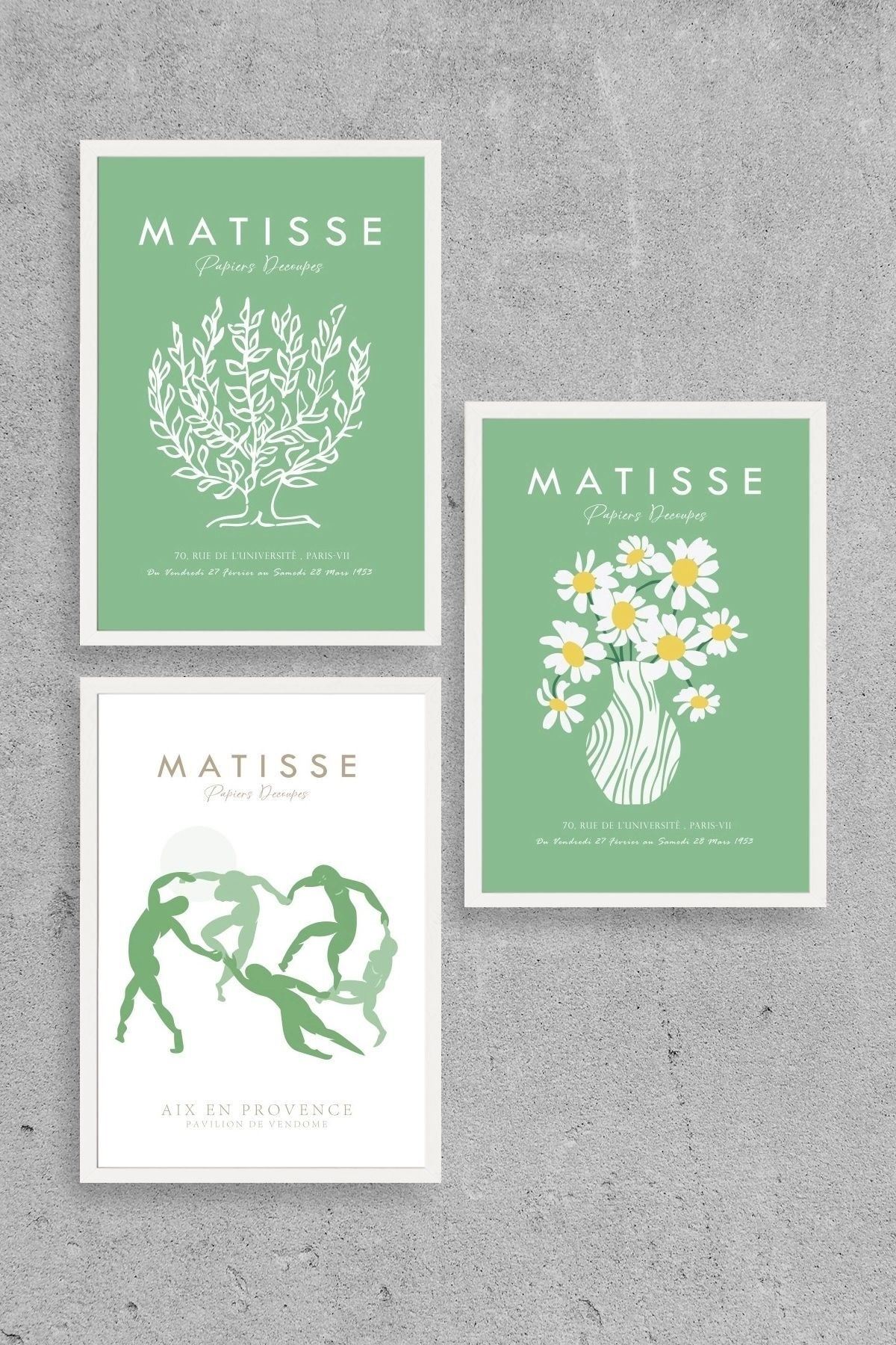 Matisse Üçlü Ahşap Çerçeveli Tablo 30 x 40