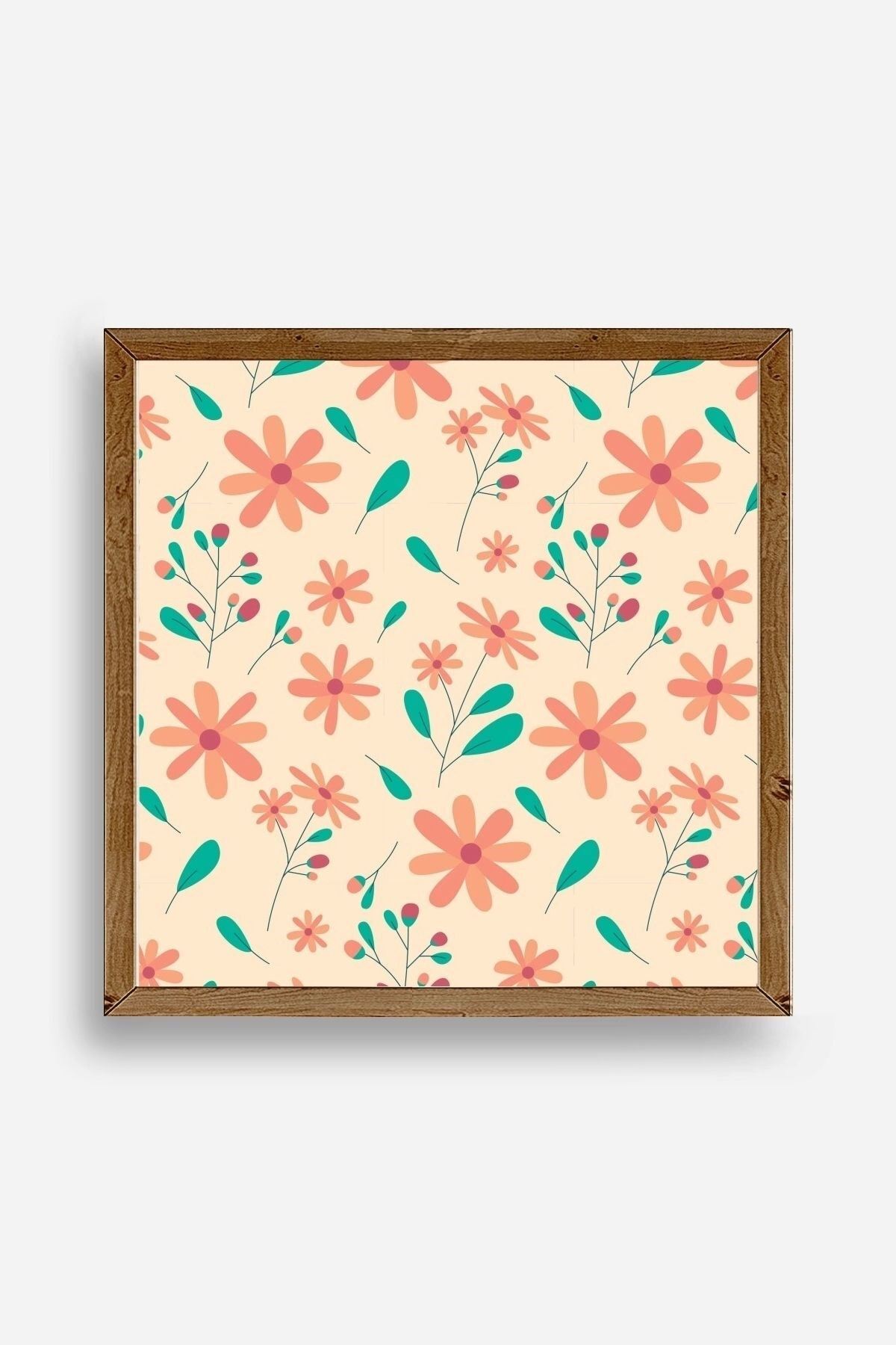 Çiçek Ahşap Çerçeveli Tablo 42 x 42