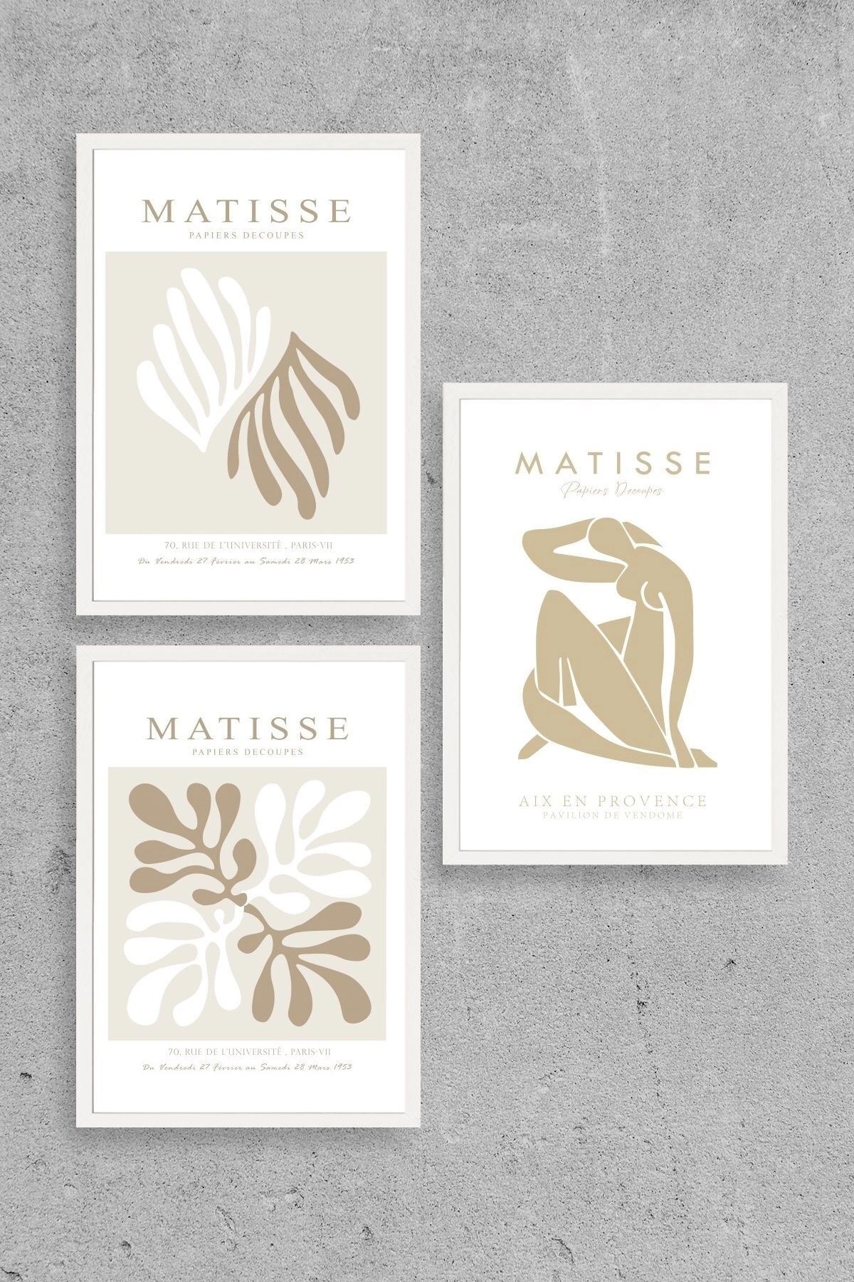 Matisse Üçlü Ahşap Çerçeveli Tablo 50 x 70