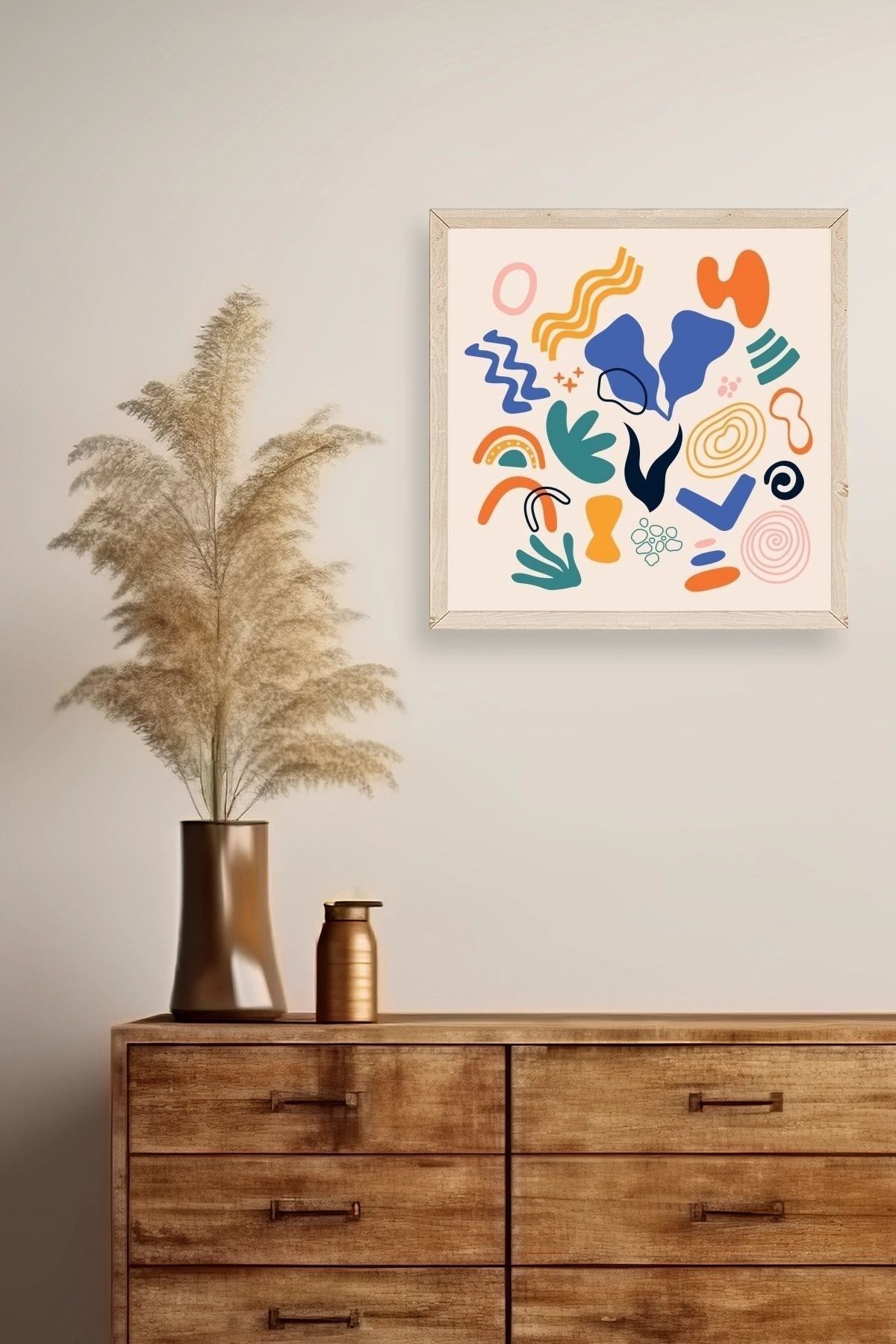 İllüstrasyon Ahşap Çerçeveli Tablo 50 x 50