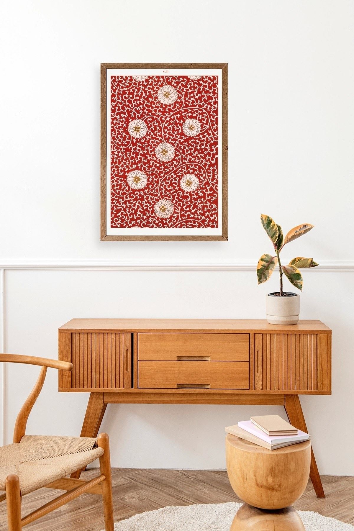 Çiçekler Ahşap Çerçeveli Tablo 50 x 70