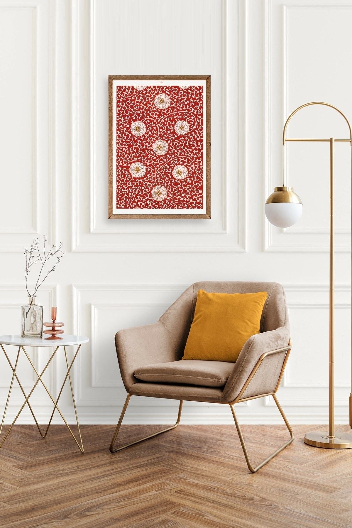 Çiçekler Ahşap Çerçeveli Tablo 17 x 23