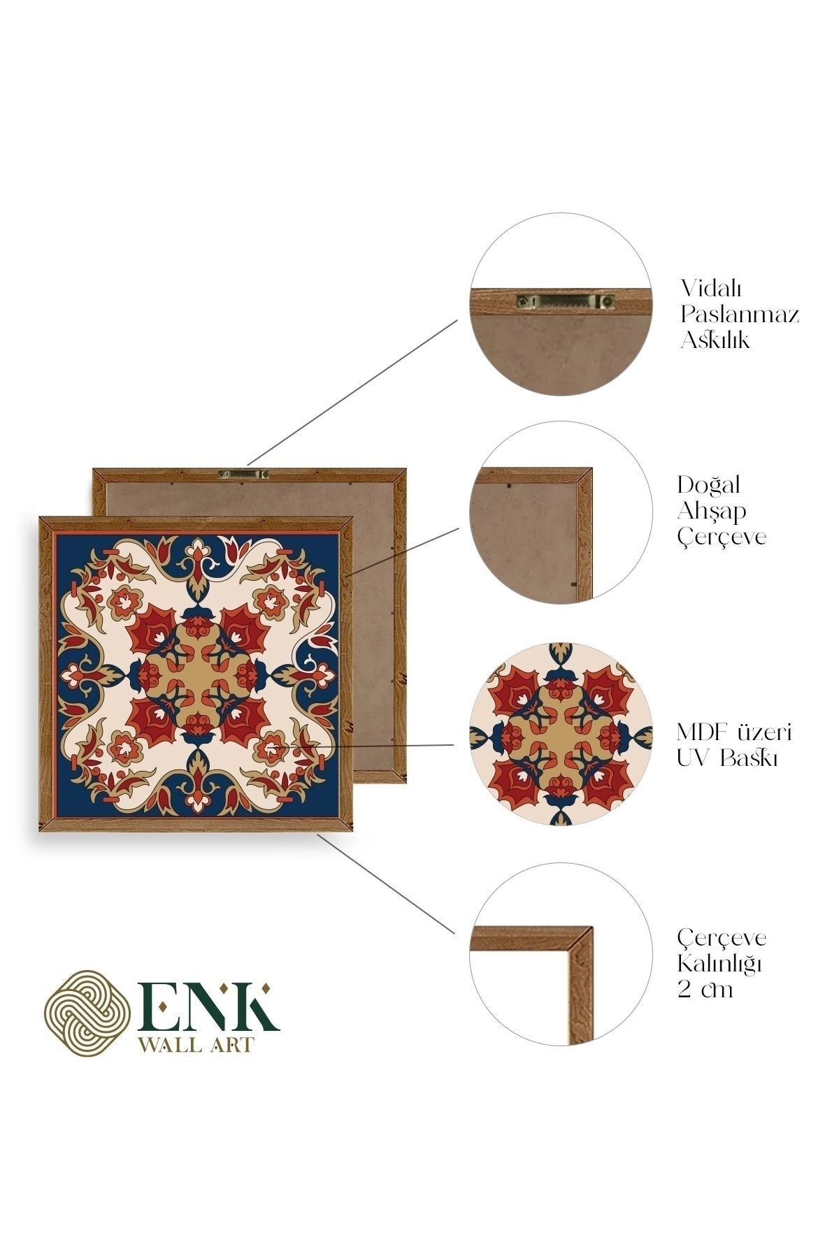 Desen Ahşap Çerçeveli Tablo 23 x 23