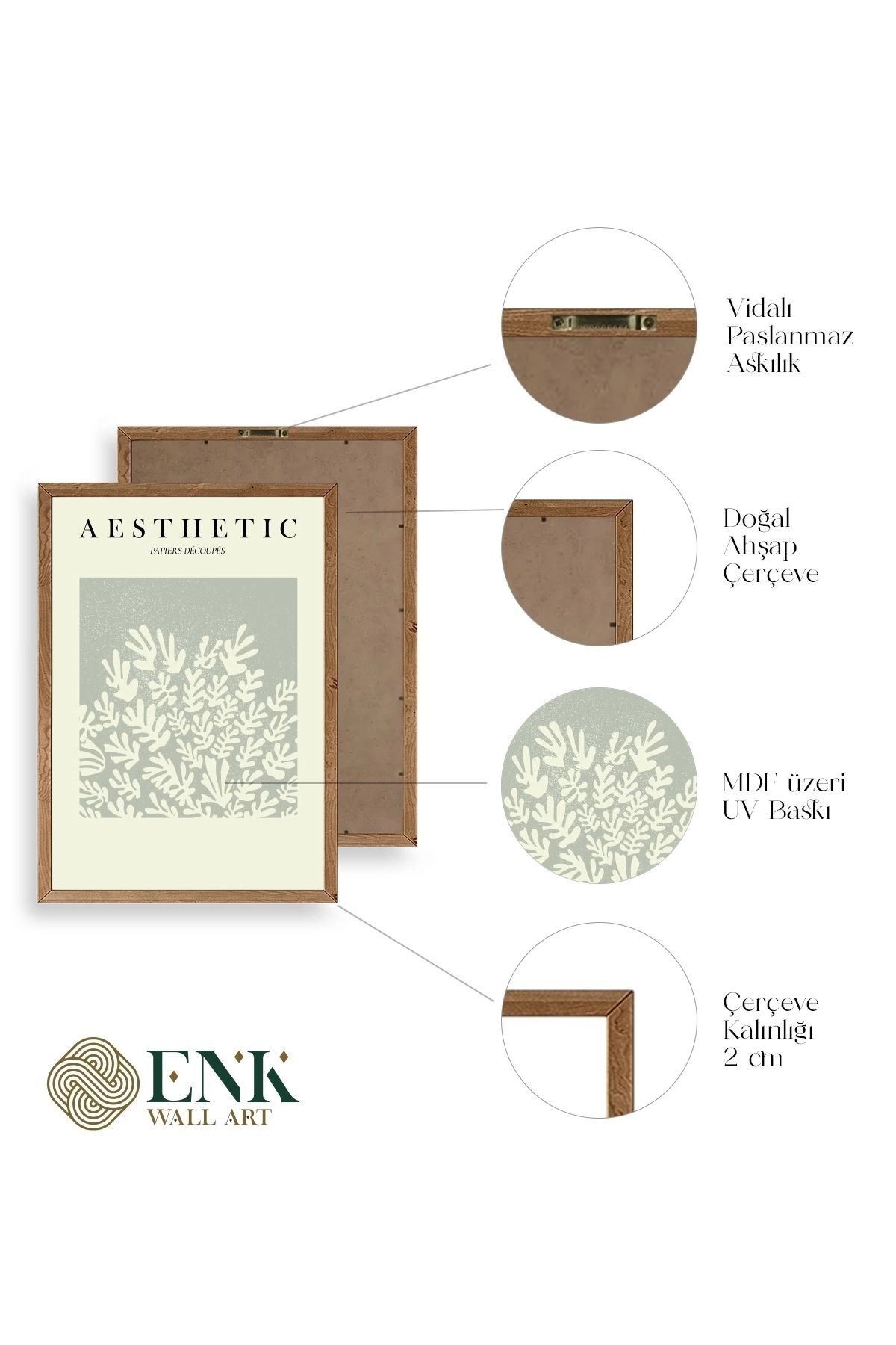 Modern Üçlü Ahşap Çerçeveli Tablo 23 x 30