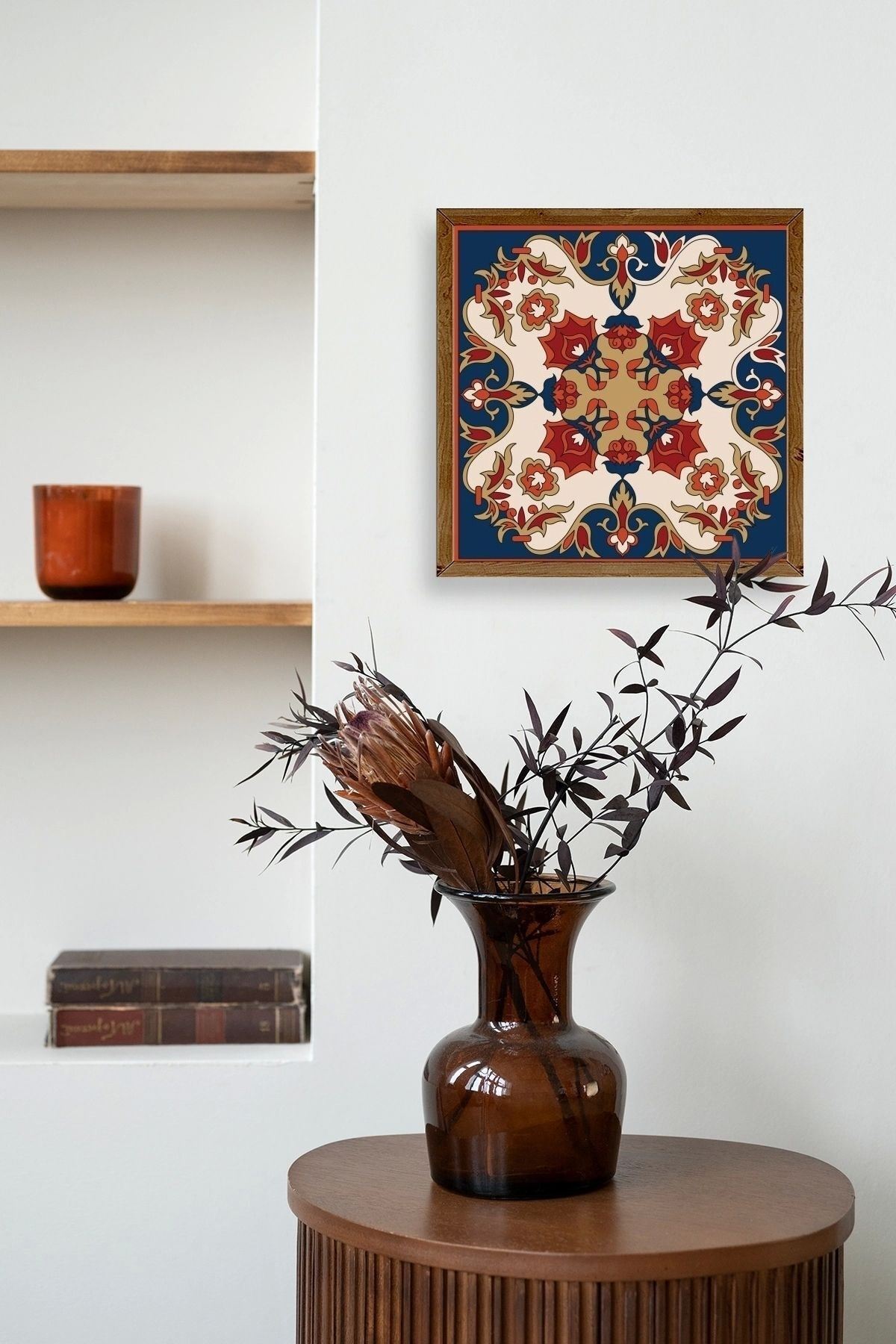 Desen Ahşap Çerçeveli Tablo 50 x 50