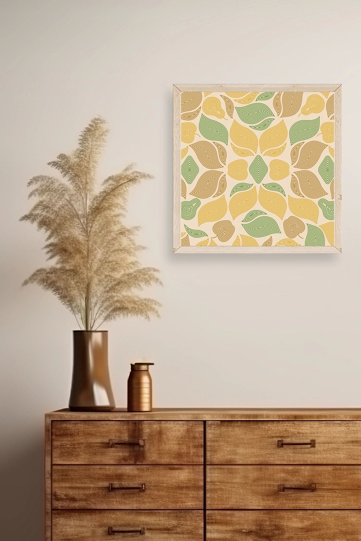 Desen Ahşap Çerçeveli Tablo 50 x 50