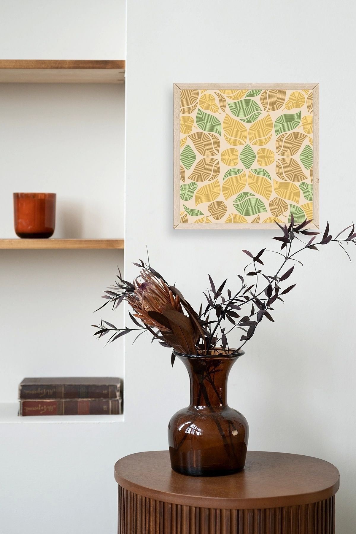 Desen Ahşap Çerçeveli Tablo 42 x 42