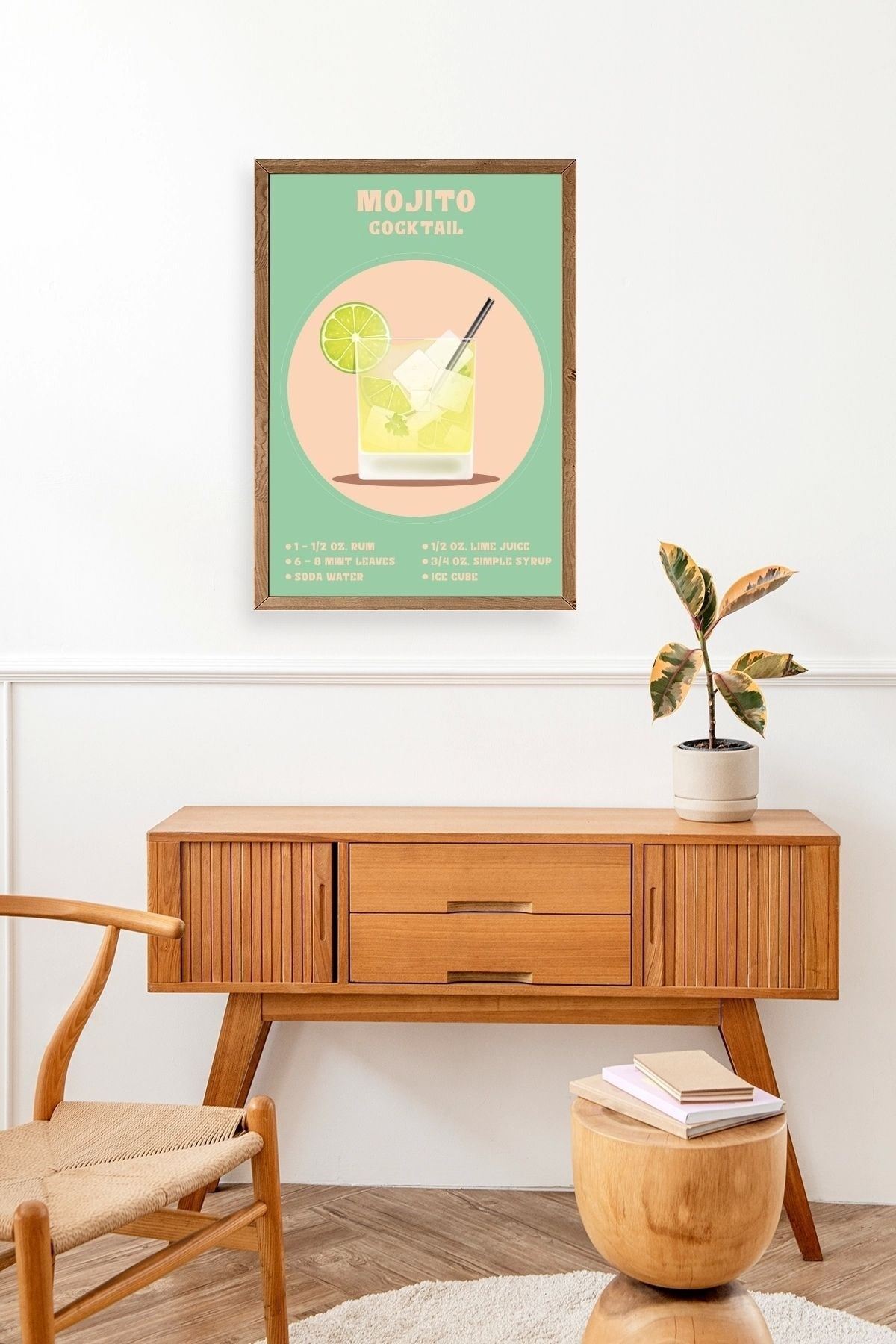 Mojito Ahşap Çerçeveli Tablo 17 x 23