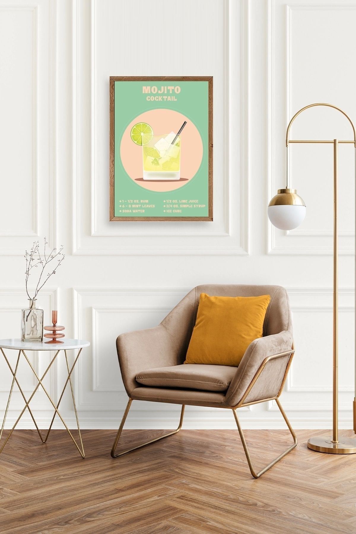 Mojito Ahşap Çerçeveli Tablo 23 x 30