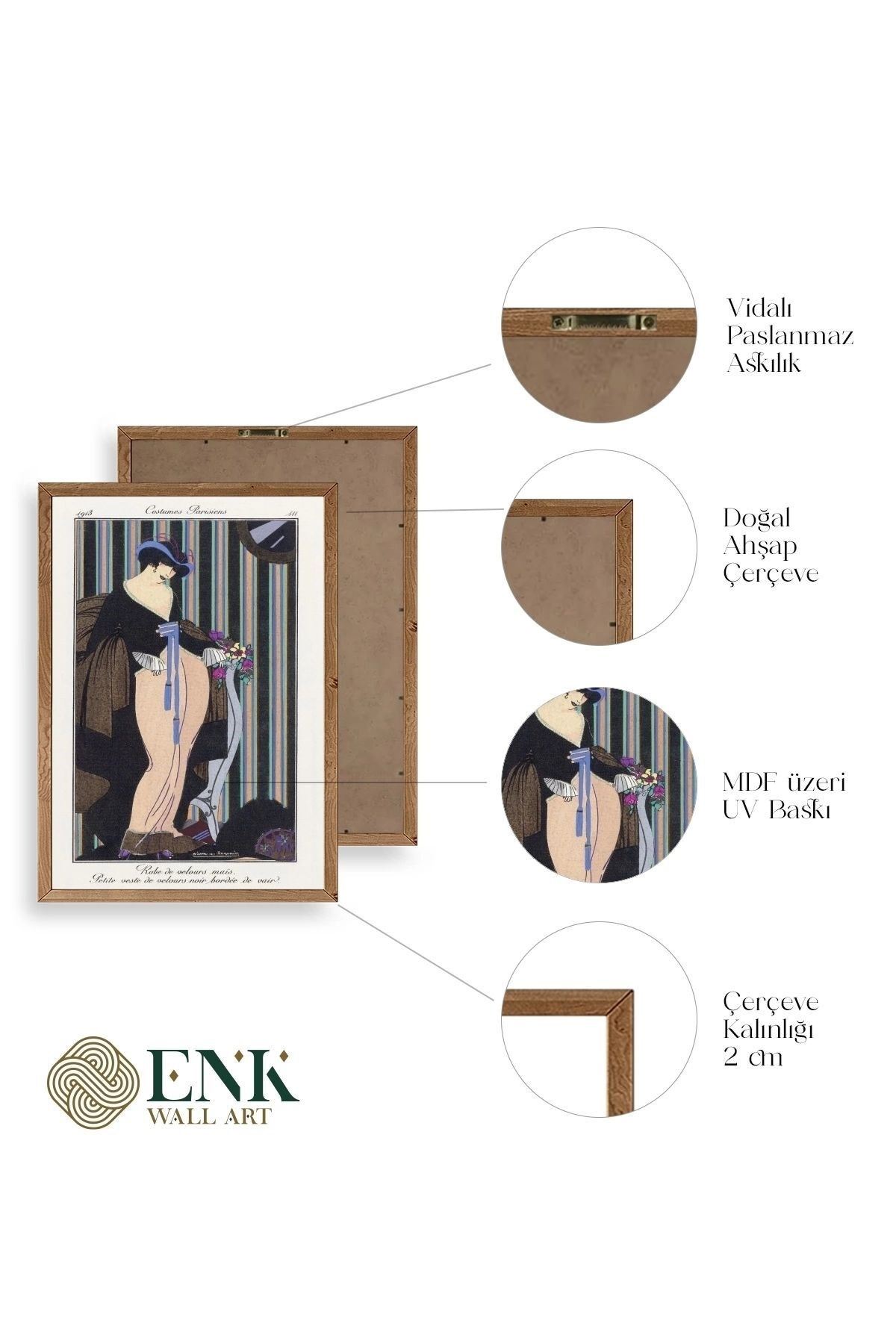 Costume Parisiens Ahşap Çerçeveli Tablo 50 x 70