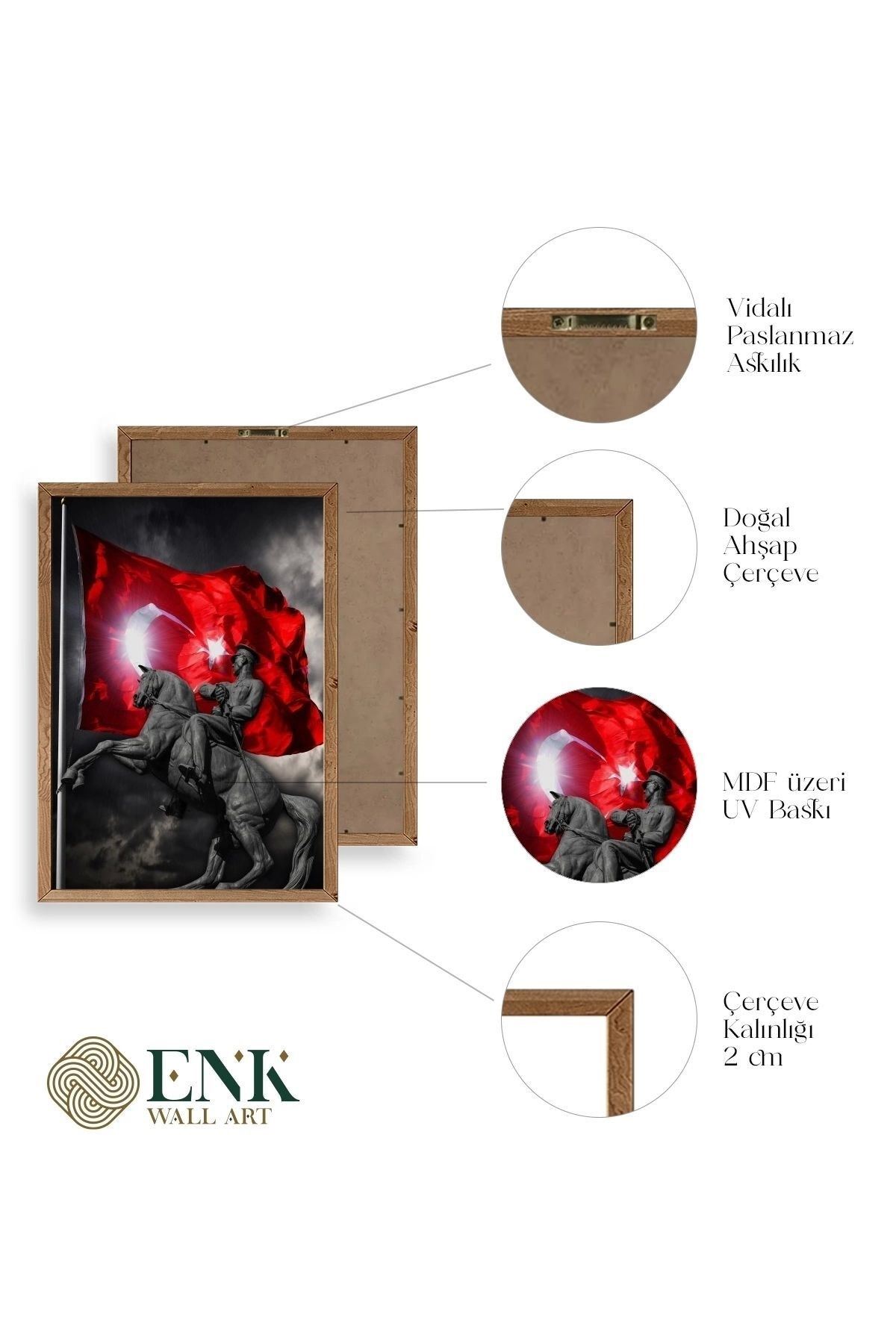 Atatürk Ahşap Çerçeveli Tablo 17 x 23