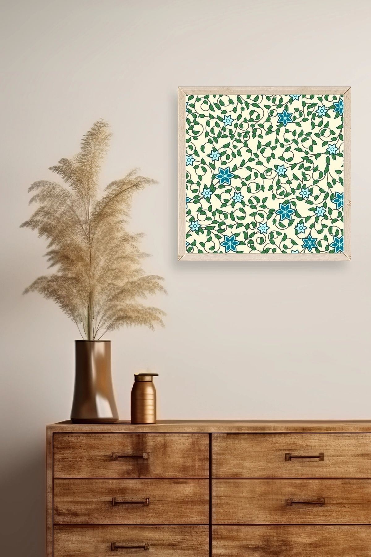 Çiçek Ahşap Çerçeveli Tablo 23 x 23