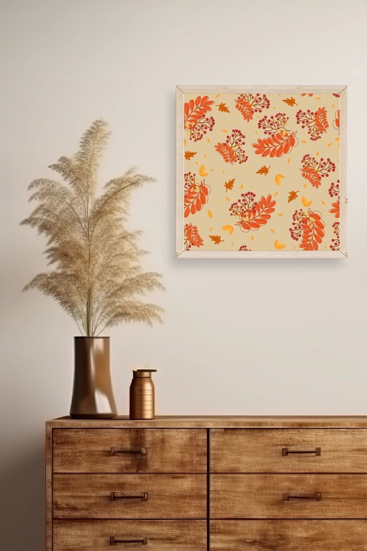 Çiçek Ahşap Çerçeveli Tablo 42 x 42