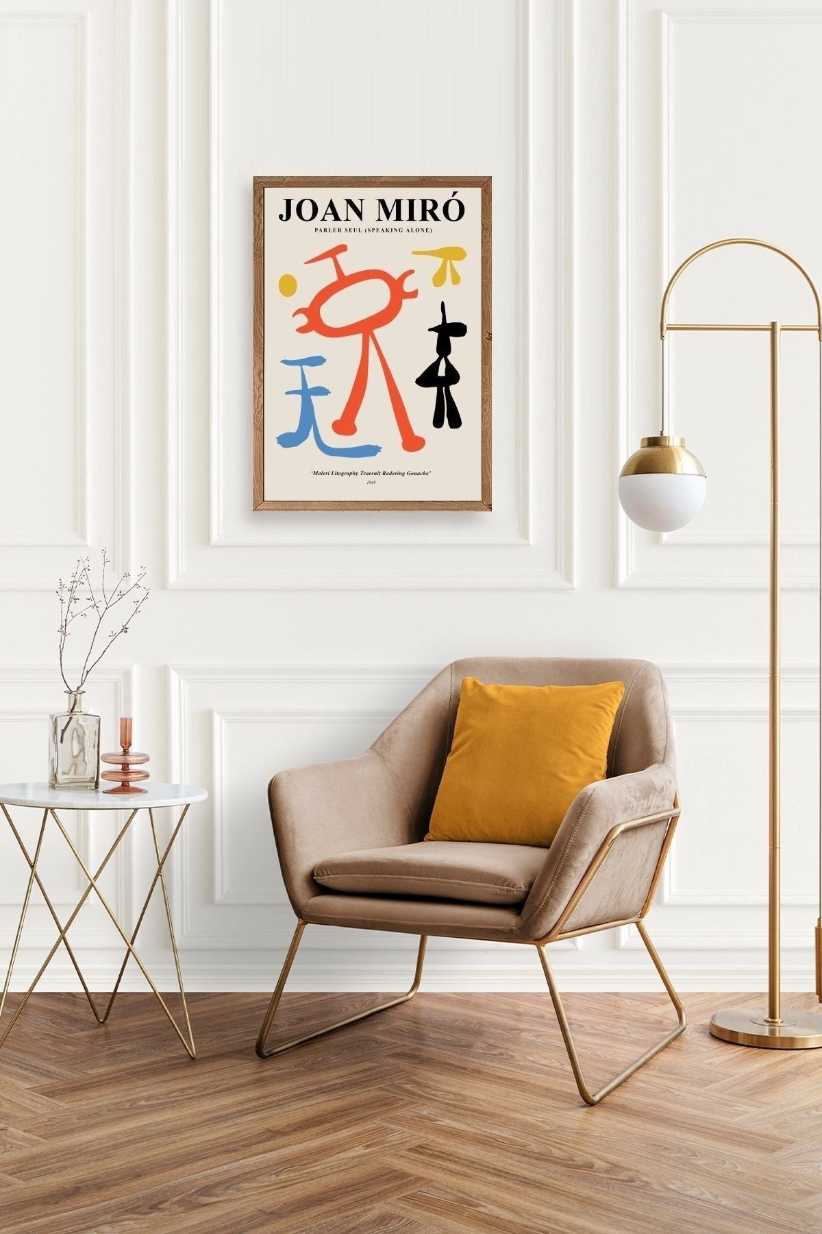 Joan Miro Ahşap Çerçeveli Tablo 50 x 70