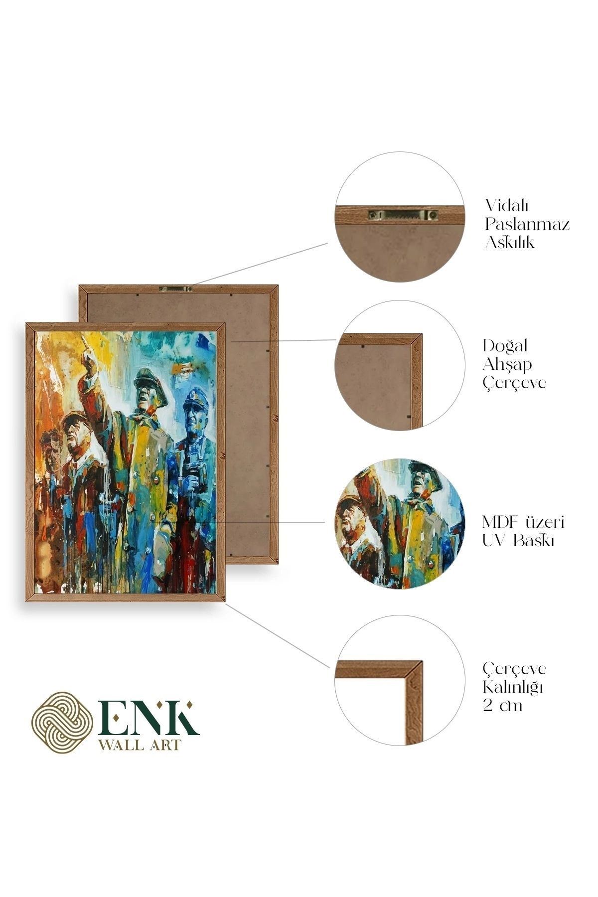 Atatürk Ahşap Çerçeveli Tablo 50 x 70