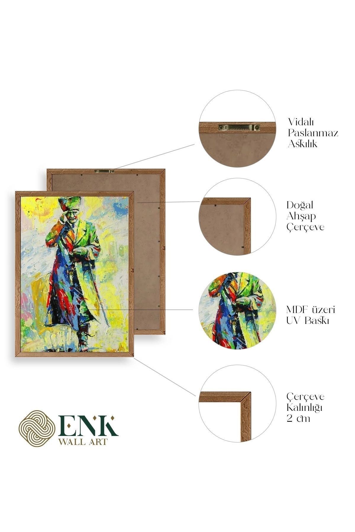 Atatürk Ahşap Çerçeveli Tablo 50 x 70