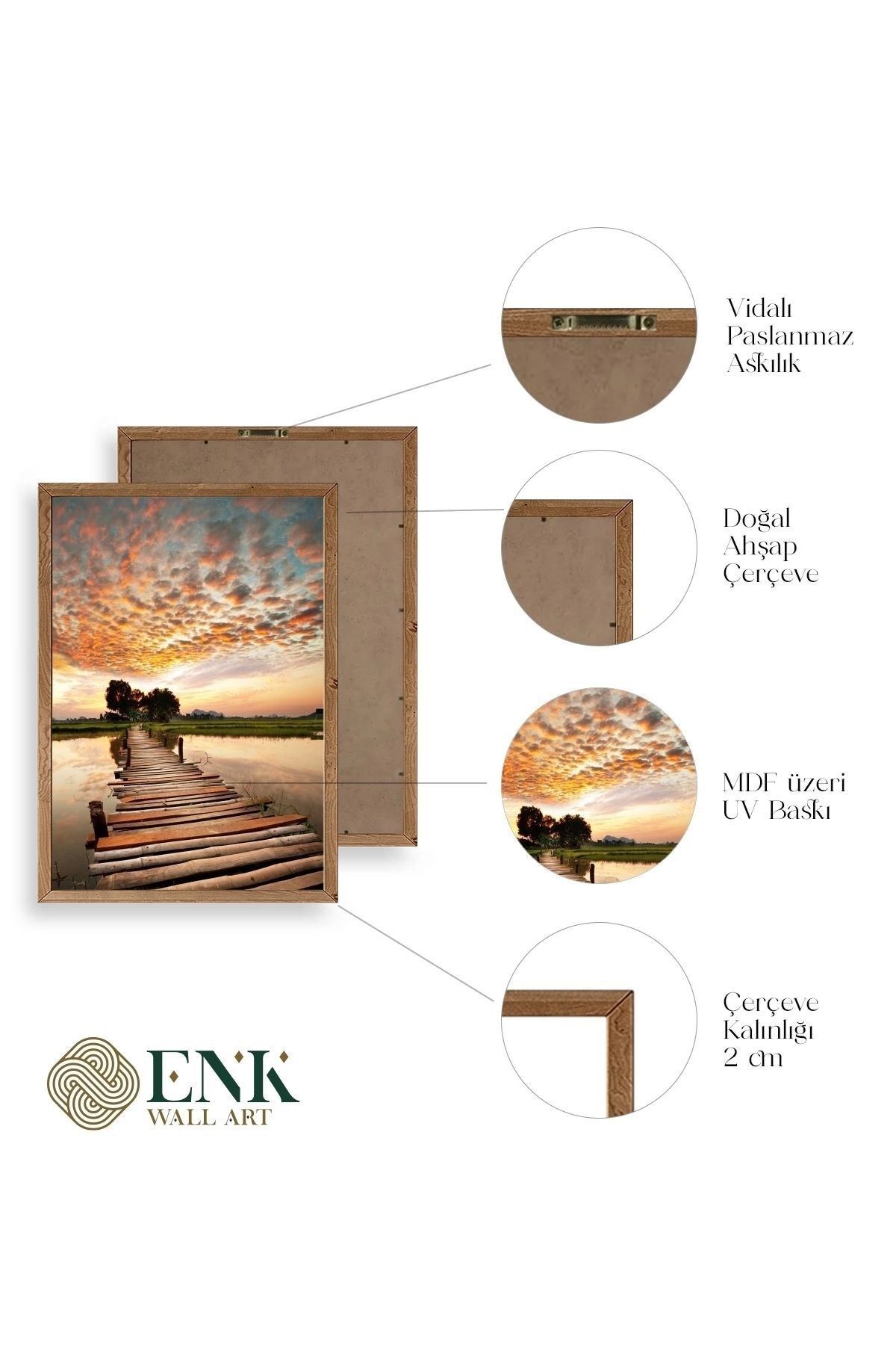 Manzara Doğa Ahşap Çerçeveli Tablo 17 x 23