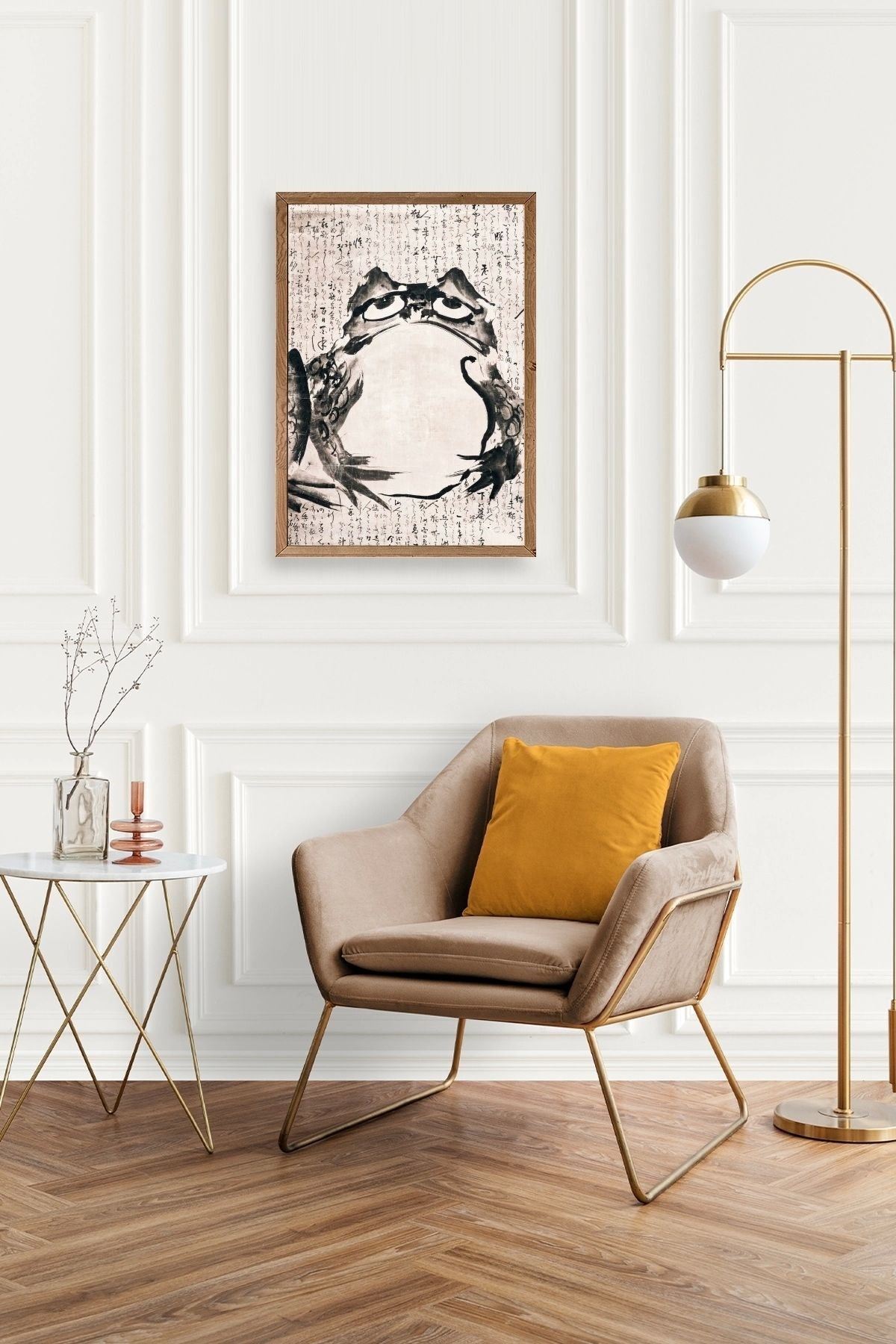 Kurbağa Ahşap Çerçeveli Tablo 50 x 70