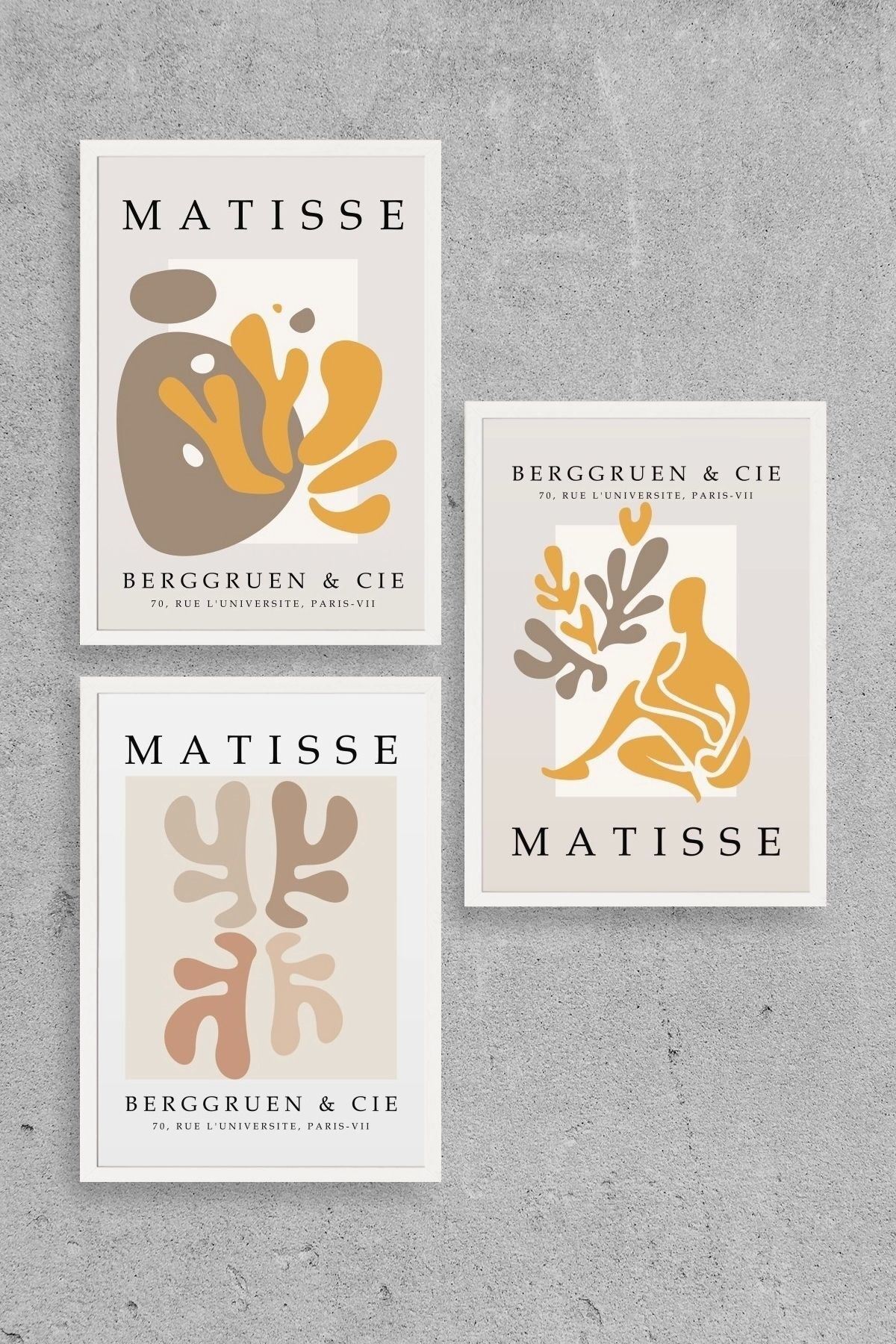 Matisse Üçlü Ahşap Çerçeveli Tablo 30 x 40