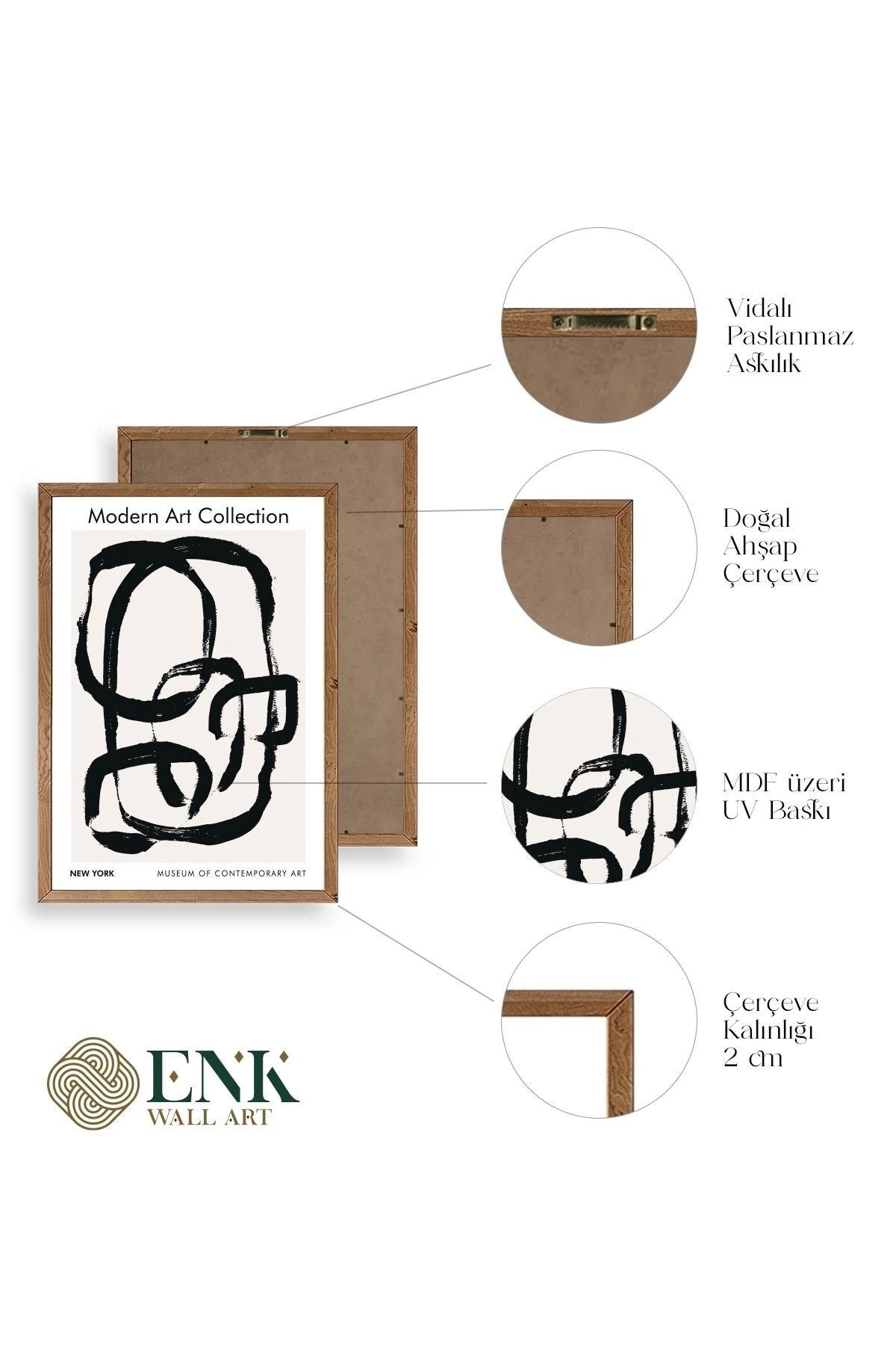 Modern Üçlü Ahşap Çerçeveli Tablo 23 x 30