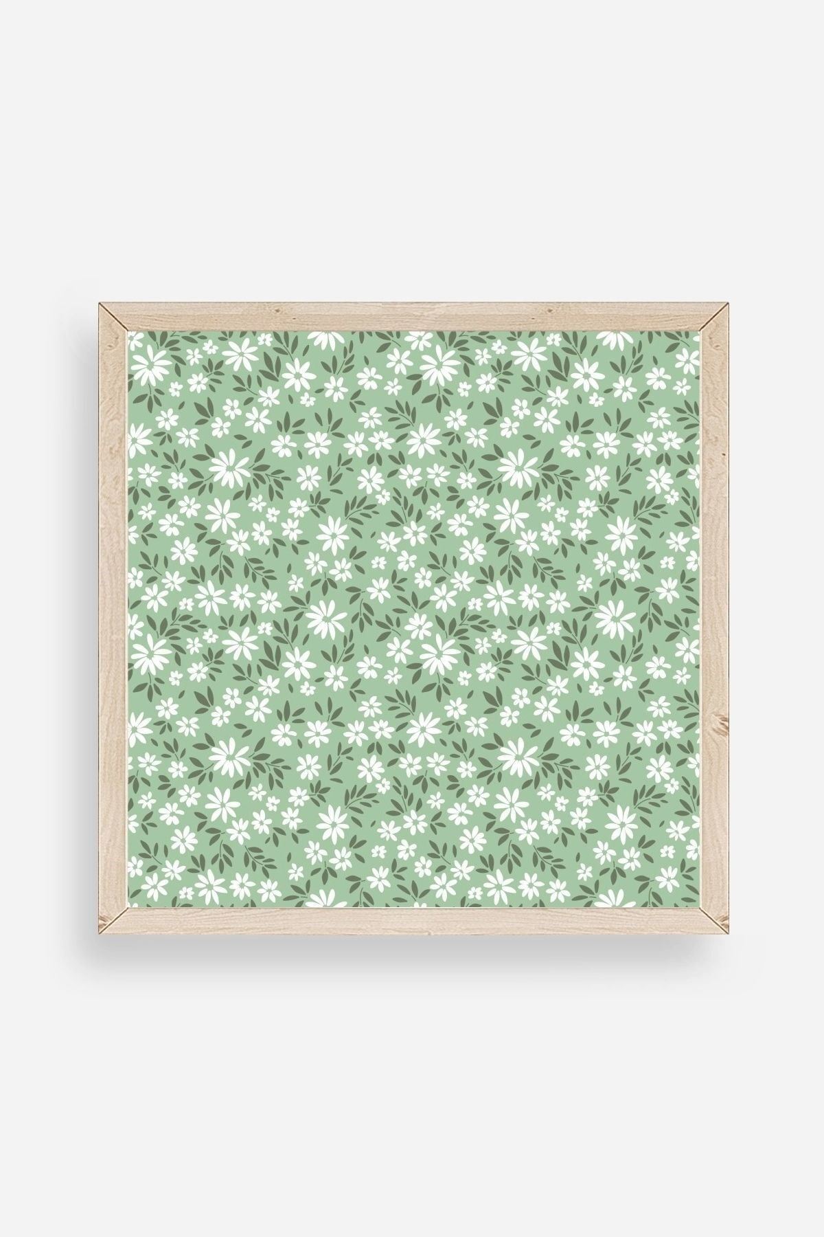 Çiçekler Ahşap Çerçeveli Tablo 50 x 50