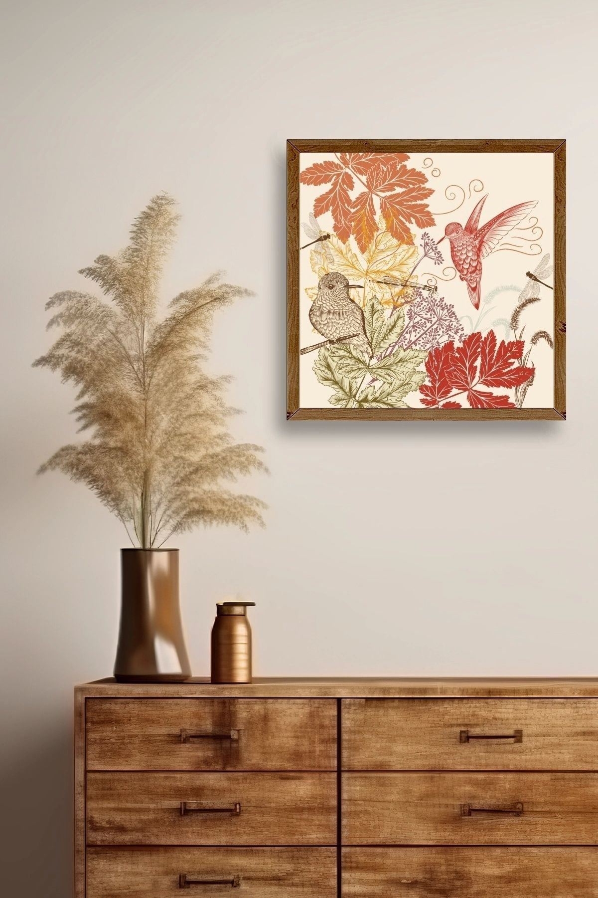 Çiçek Ahşap Çerçeveli Tablo 42 x 42