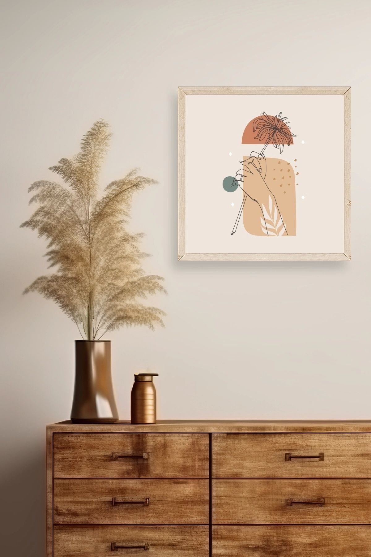 Modern Ahşap Çerçeveli Tablo 42 x 42