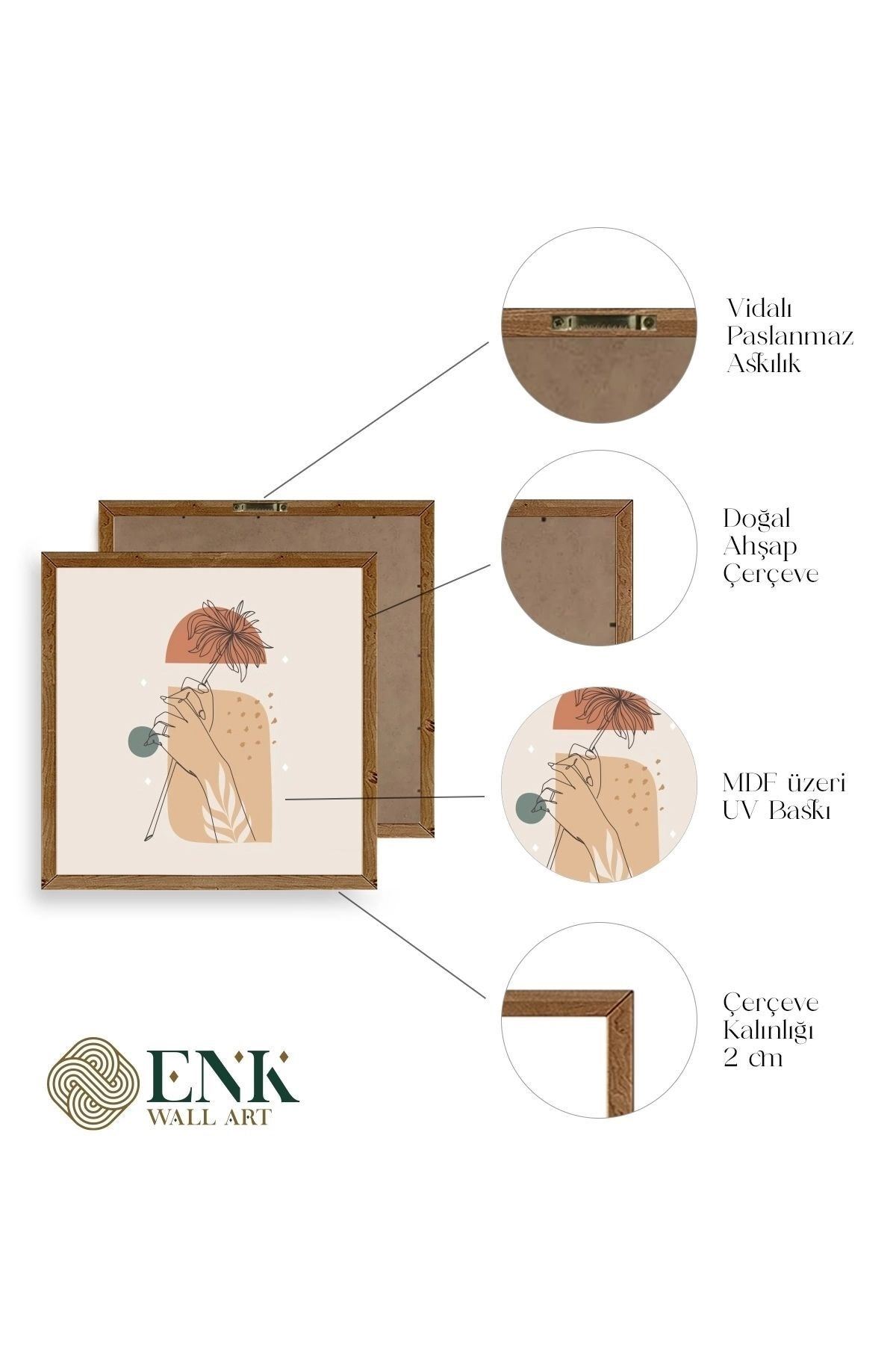 Modern Ahşap Çerçeveli Tablo 23 x 23