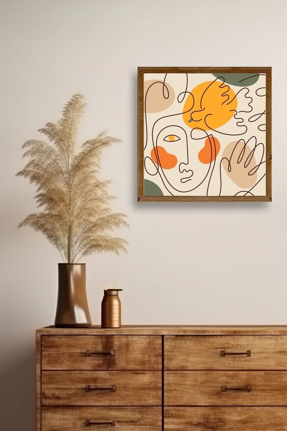 Modern Ahşap Çerçeveli Tablo 23 x 23