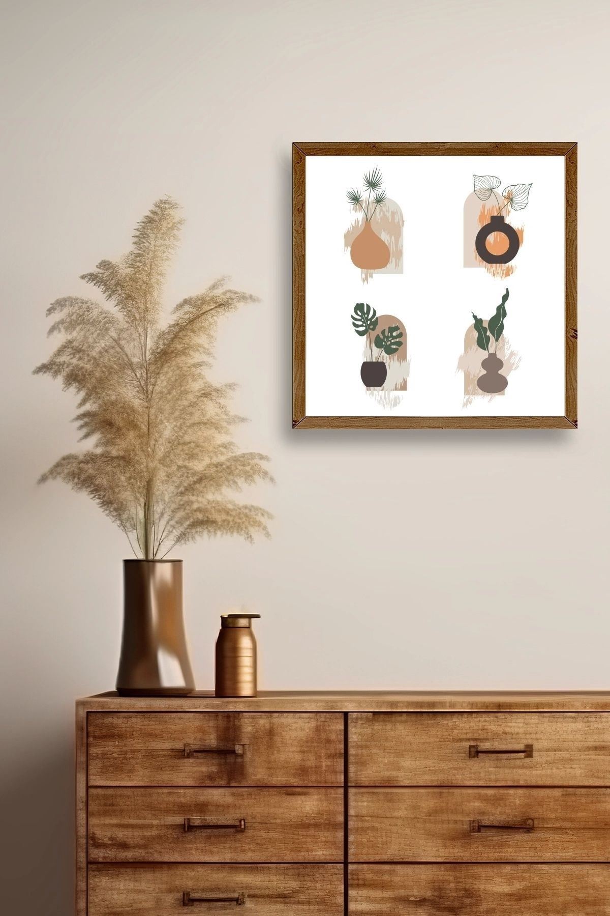 Çiçek Ahşap Çerçeveli Tablo 42 x 42