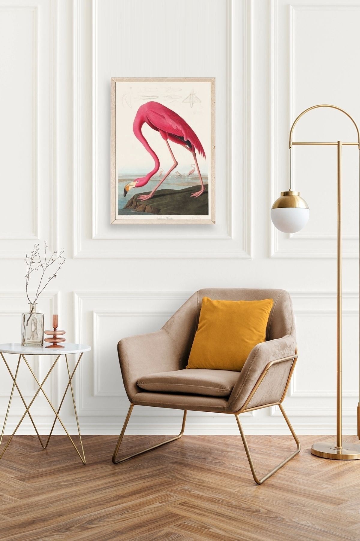 Flamingo Ahşap Çerçeveli Tablo 50 x 70