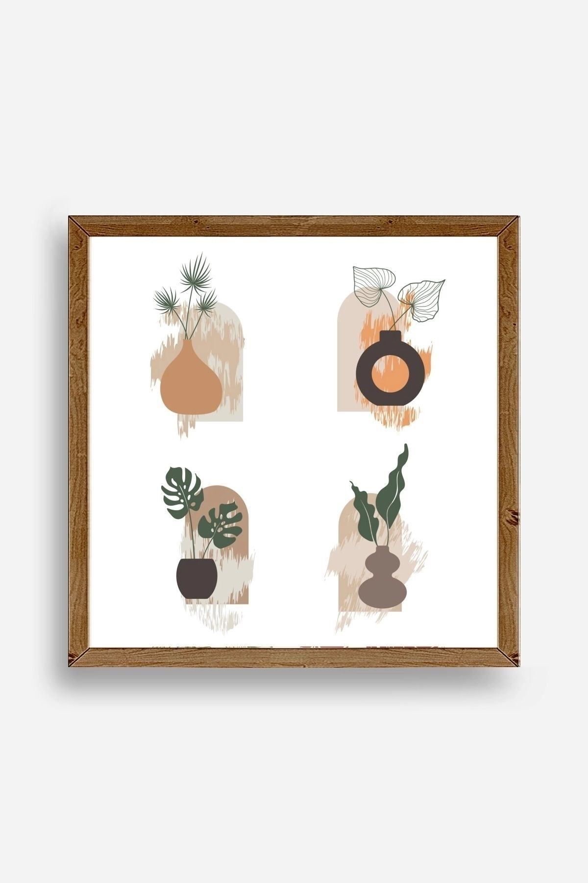 Çiçek Ahşap Çerçeveli Tablo 23 x 23