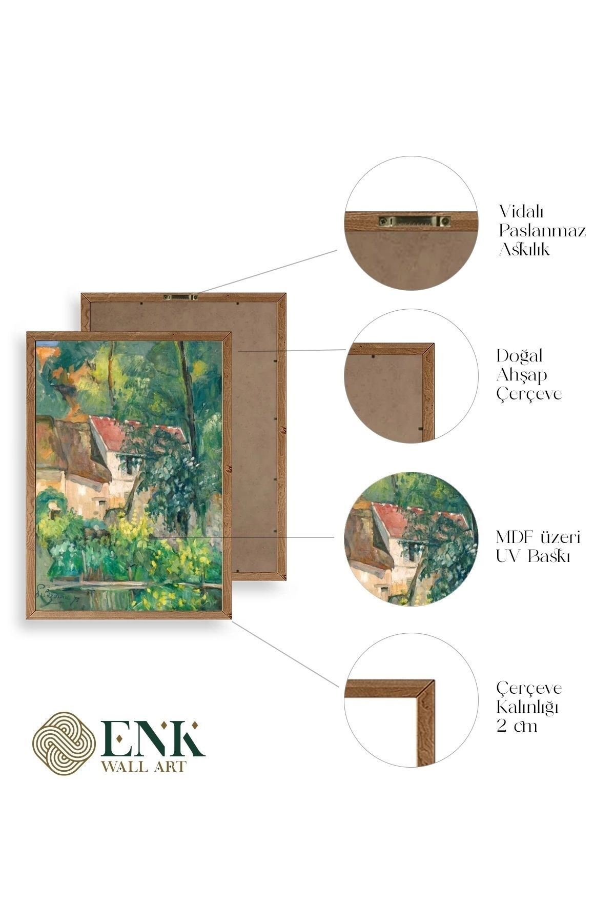 Paul Cezenne Kalender Ahşap Çerçeveli Tablo 30 x 42