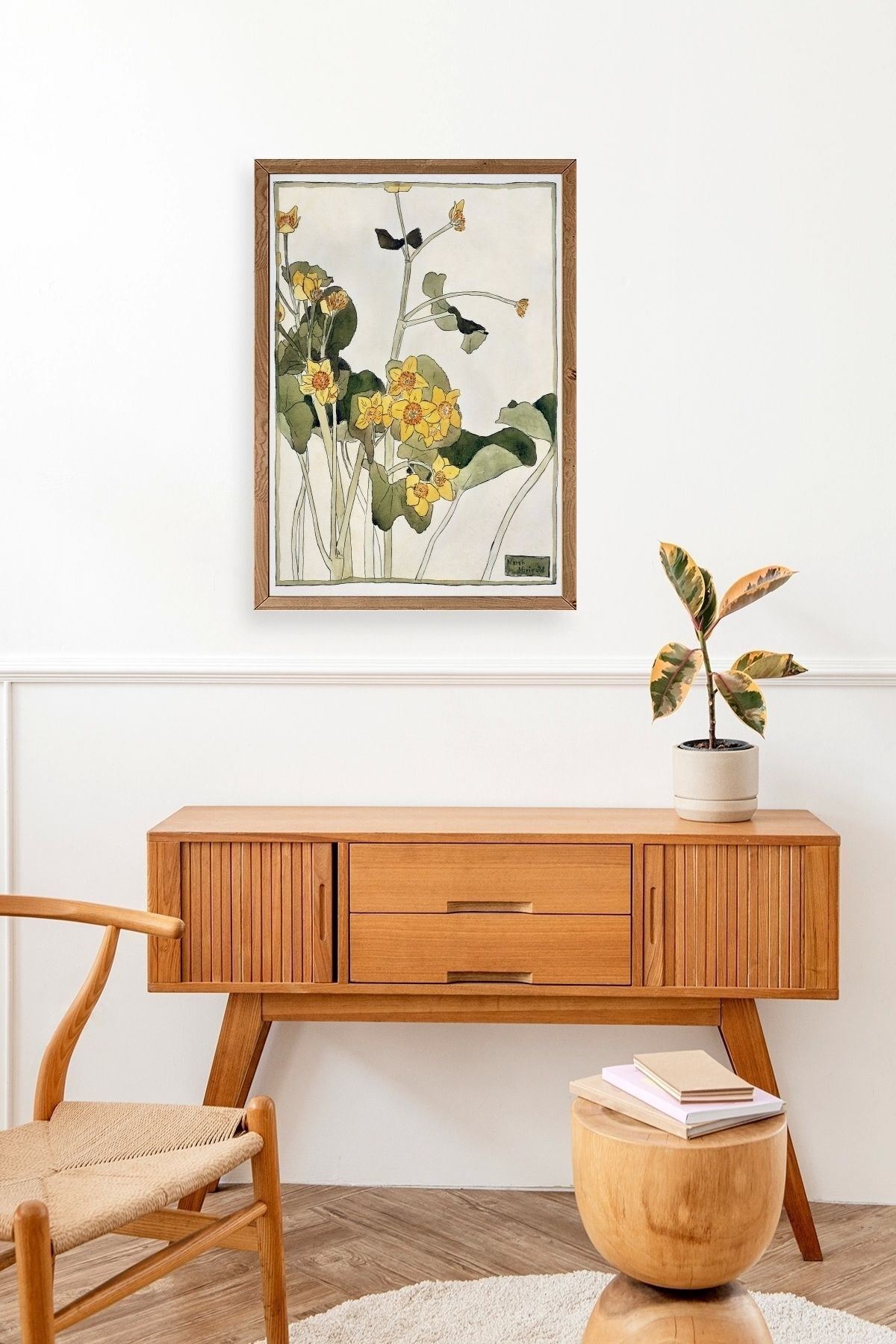 Marsh Marigold Ahşap Çerçeveli Tablo 23 x 30