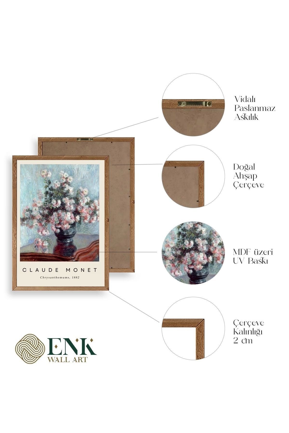 Claude Monet Ahşap Çerçeveli Tablo 50 x 70