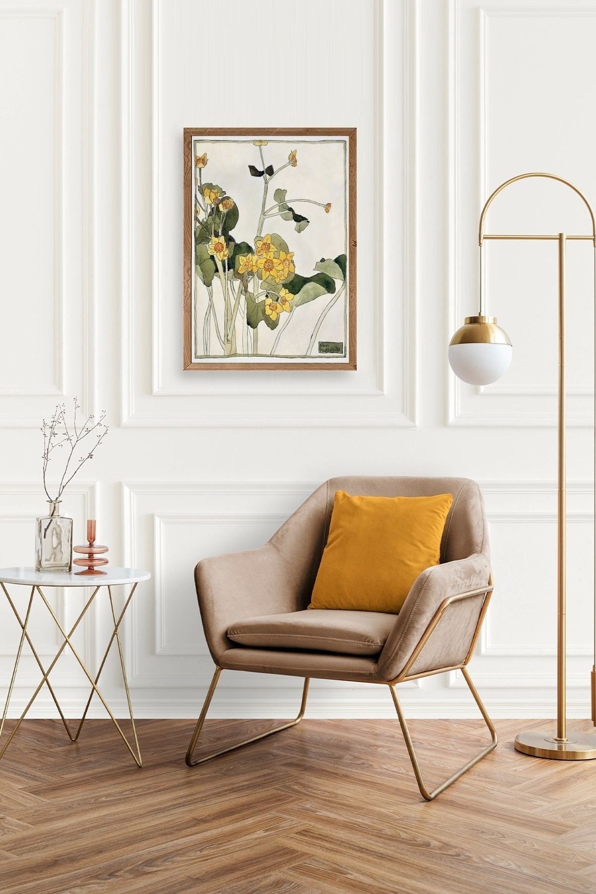 Marsh Marigold Ahşap Çerçeveli Tablo 17 x 23