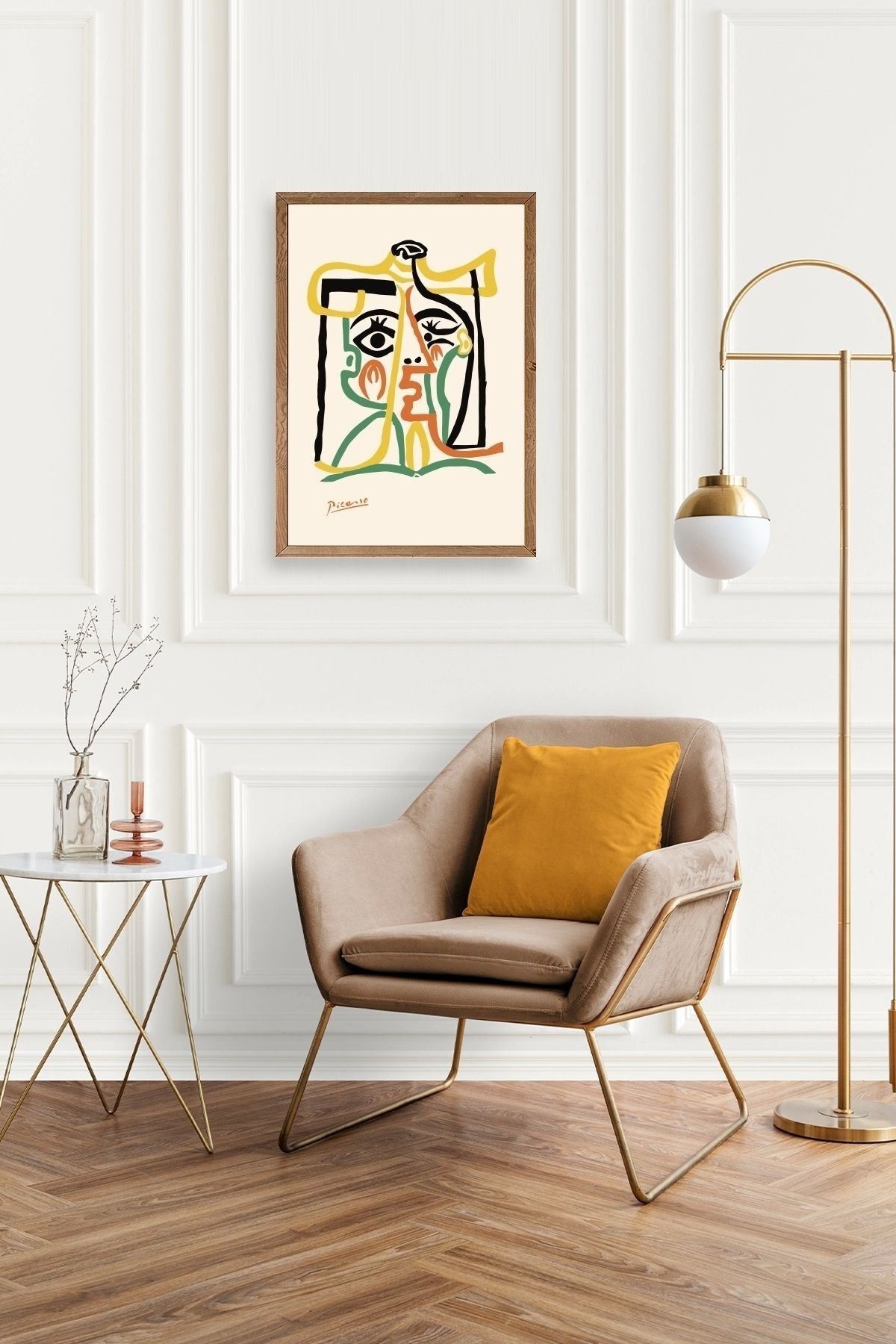 Tete de Femme Ahşap Çerçeveli Tablo 50 x 70