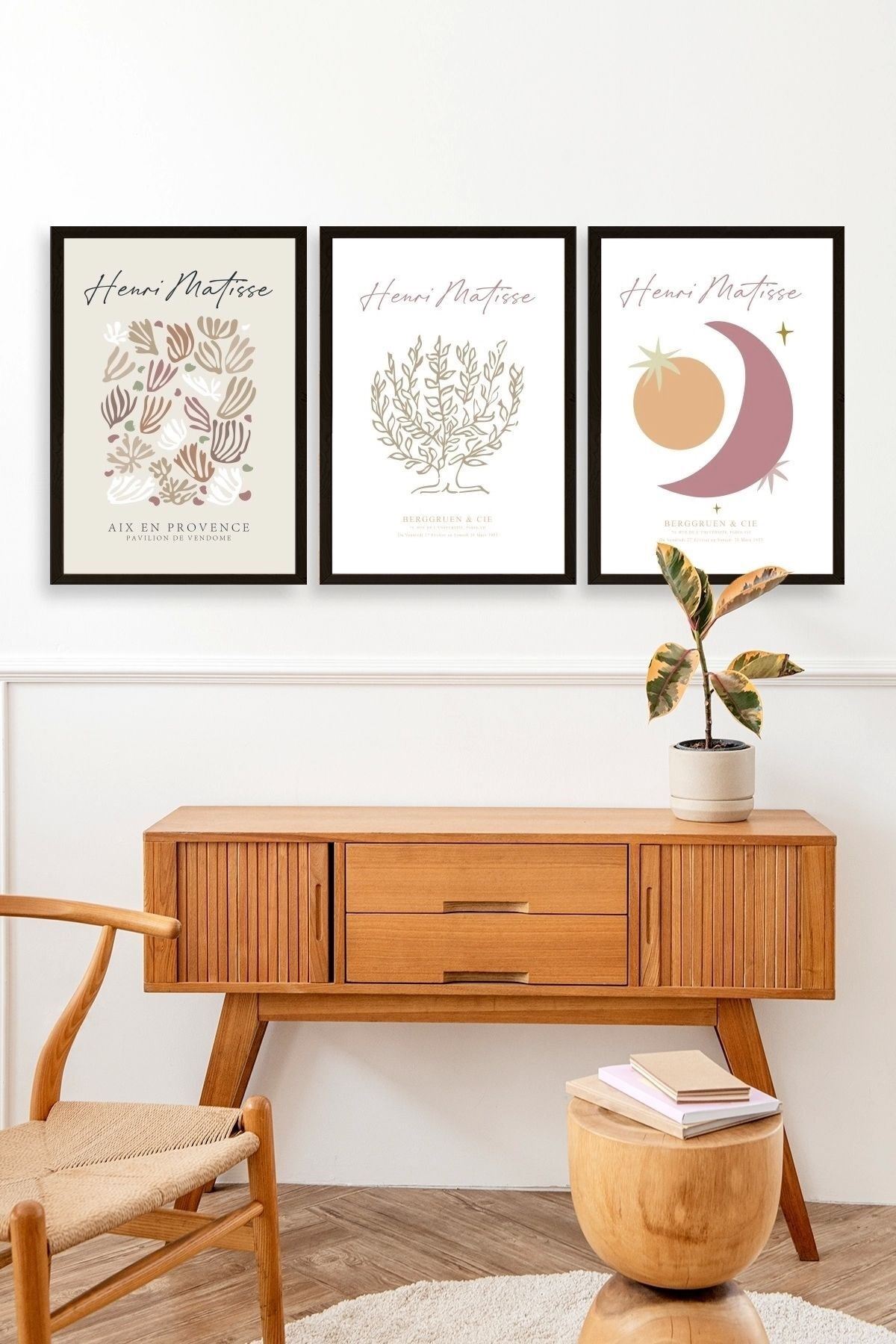 Matisse Üçlü Ahşap Çerçeveli Tablo 40 x 60