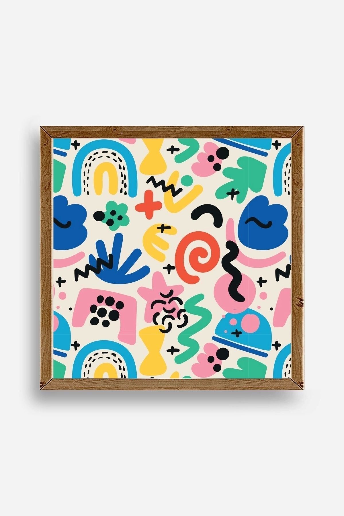 Soyut Ahşap Çerçeveli Tablo 42 x 42