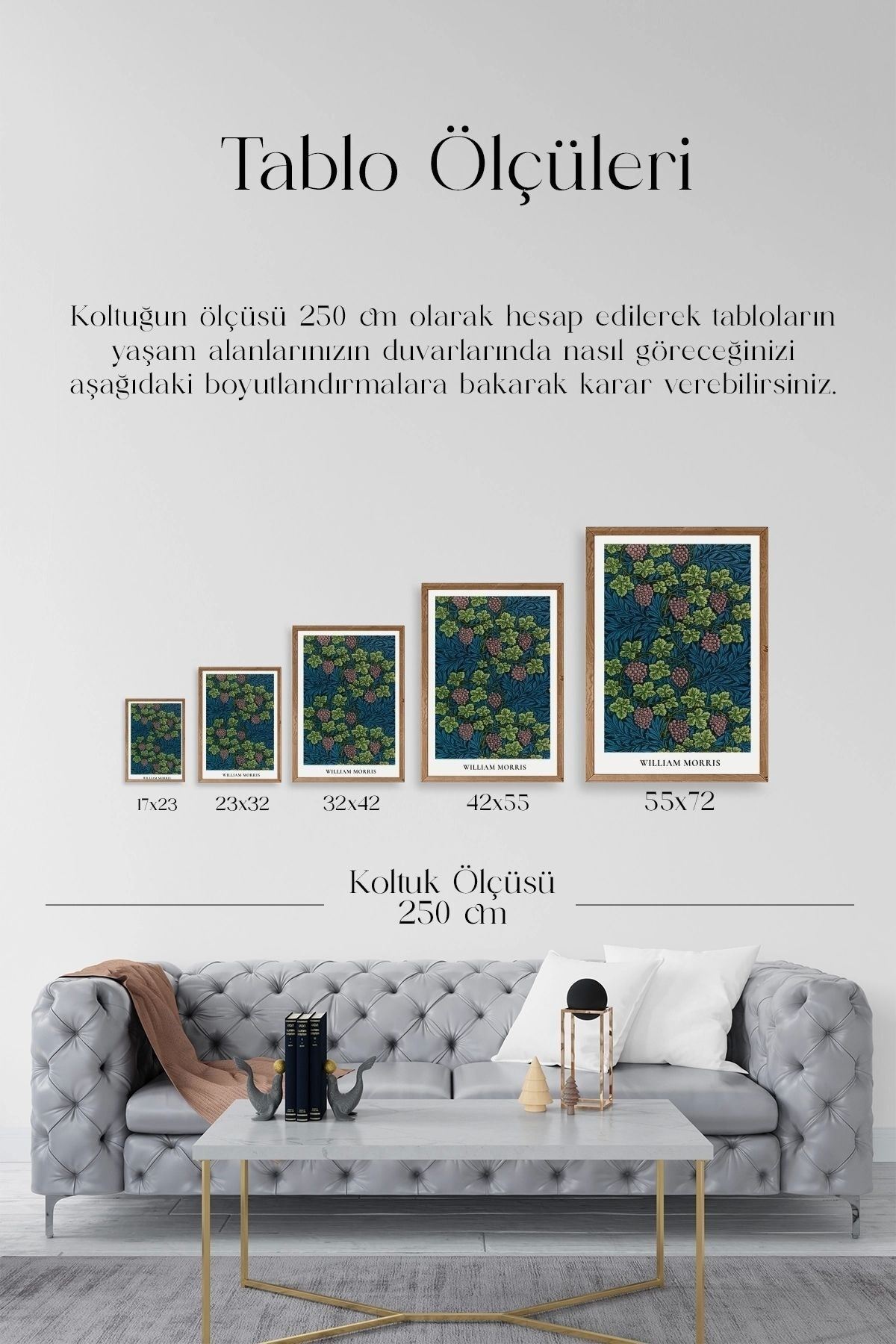 William Morris Ahşap Çerçeveli Tablo 30 x 42