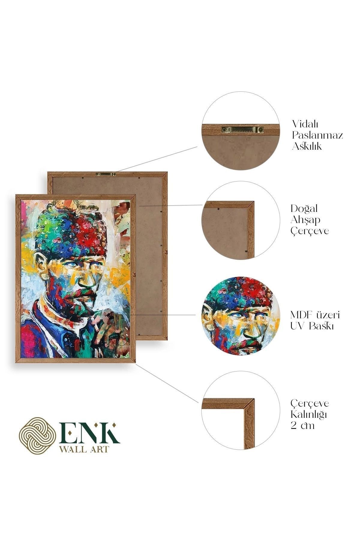 Atatürk Ahşap Çerçeveli Tablo 50 x 70