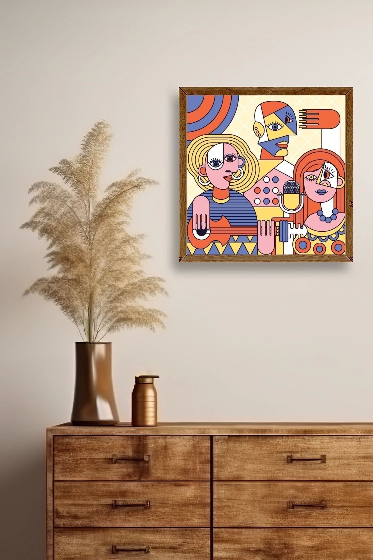 Modern Ahşap Çerçeveli Tablo 23 x 23