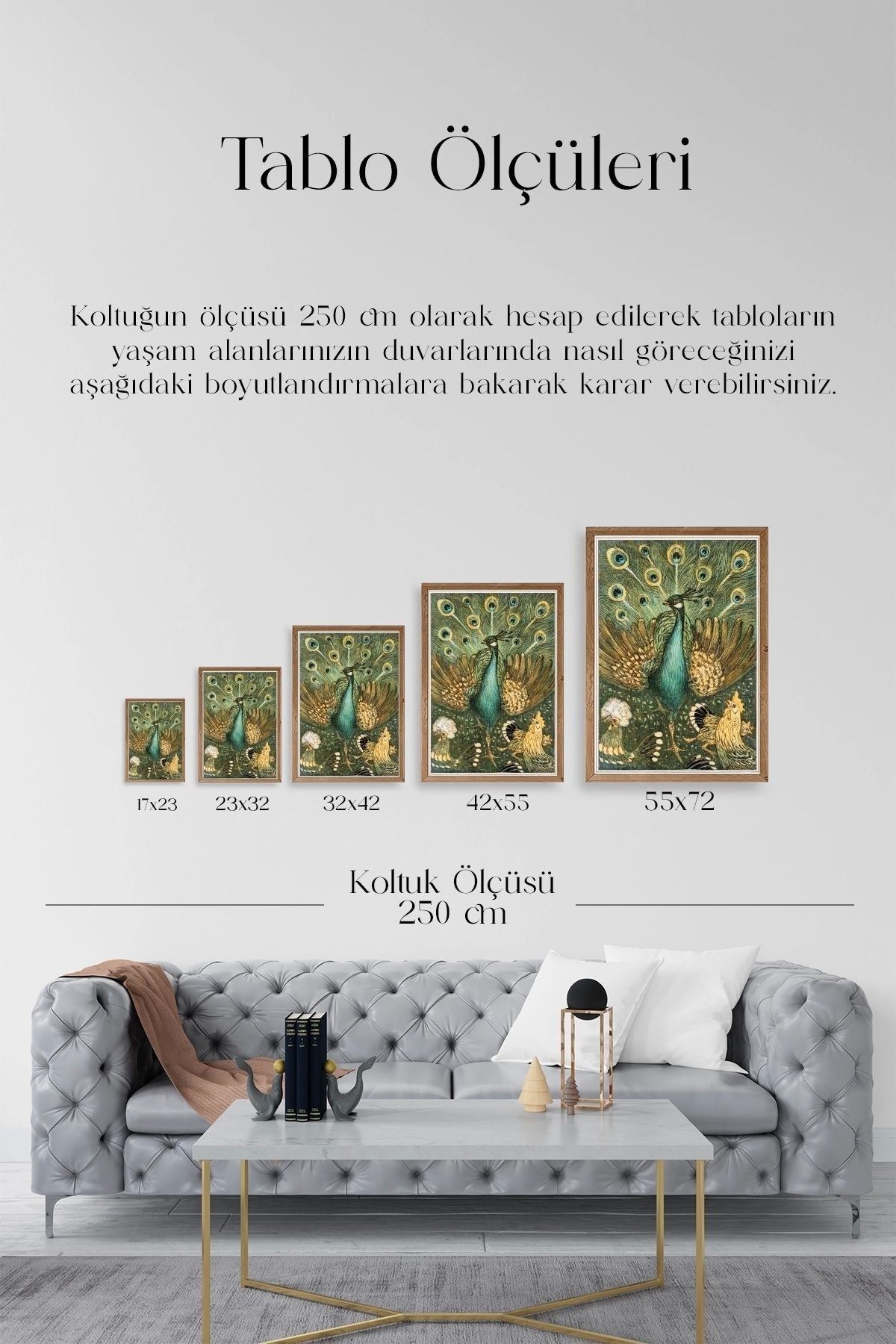Nouveau Vintage Peacock Ahşap Çerçeveli Tablo 17 x 23